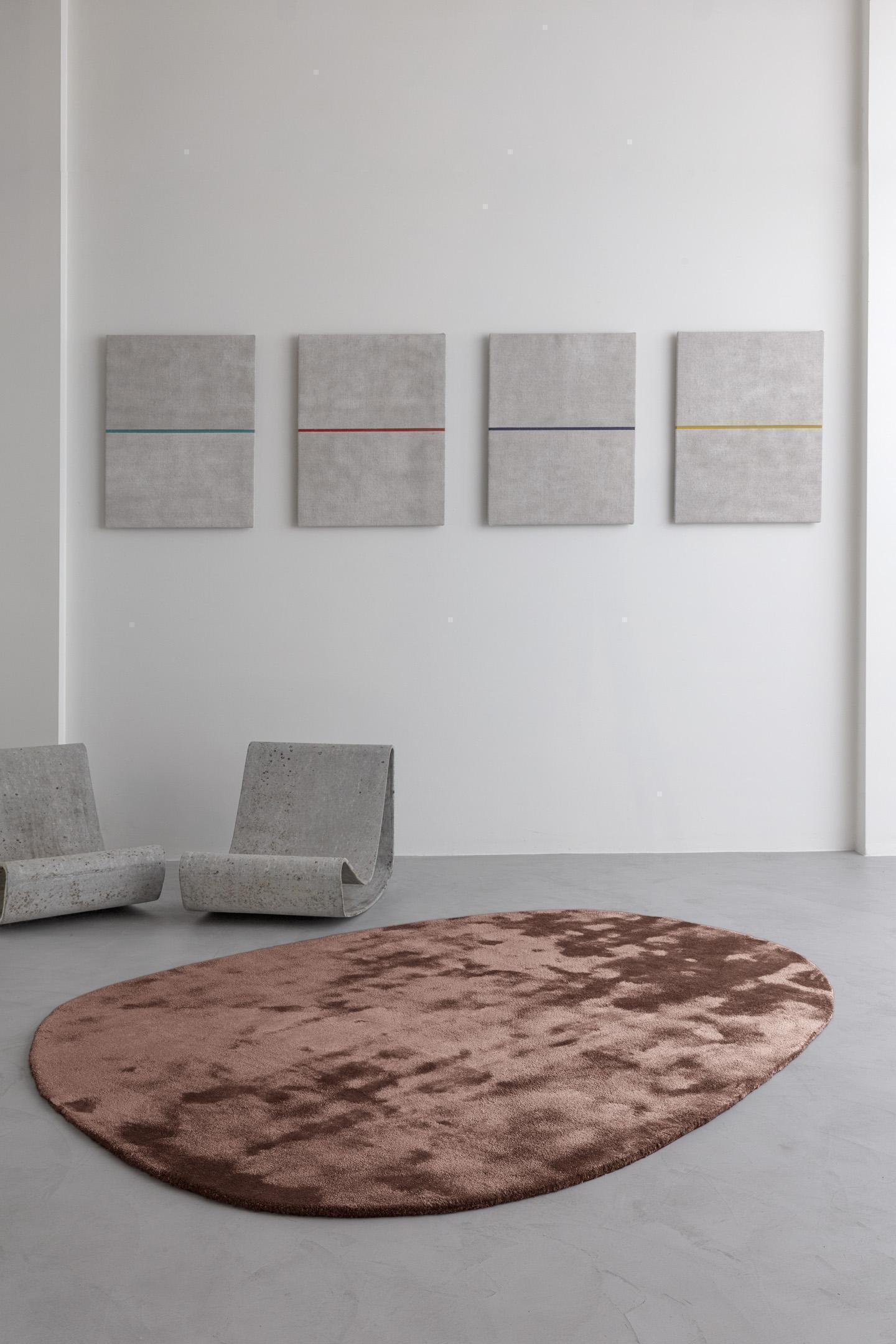 Wohnzimmer Teppich Astral Mink aus 100% Tencel, in der Farbe Mink | Homerugs - Draufsicht