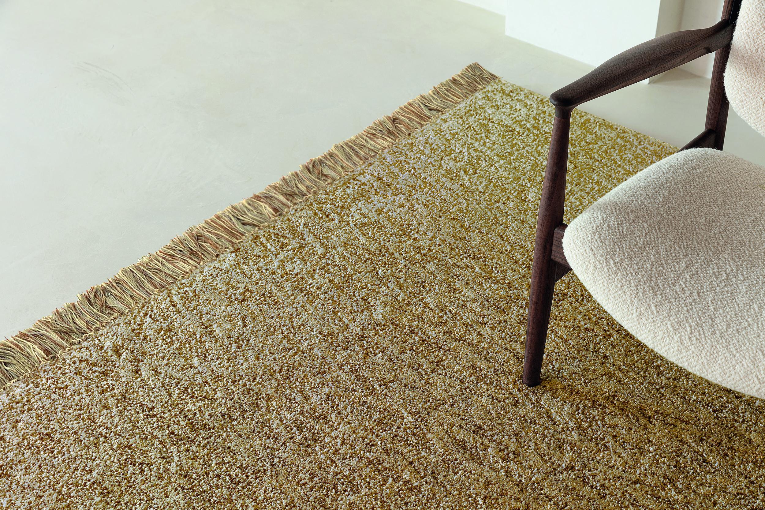 Schlafzimmer Teppich Zumba Highland Golden Peanut aus 100% Wolle, in der Farbe Golden Peanut | Homerugs - Raumansicht