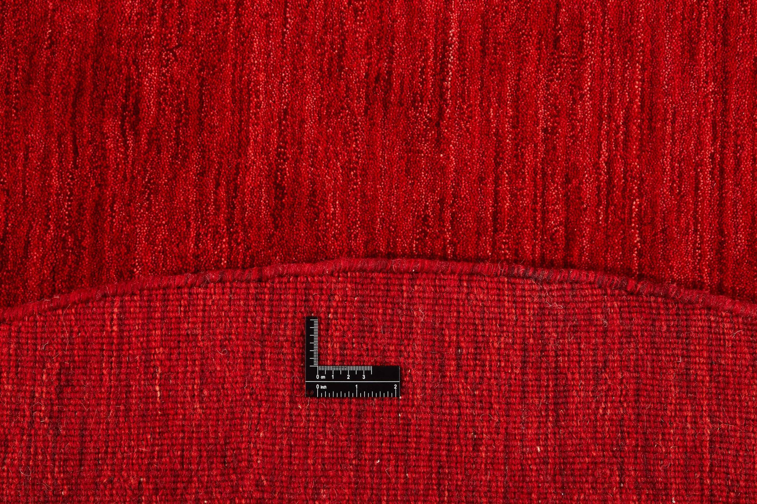 Rug Panorama Uni Round HLC200126, Red Round, Wool  , in colour Red | Homerugs - Room View