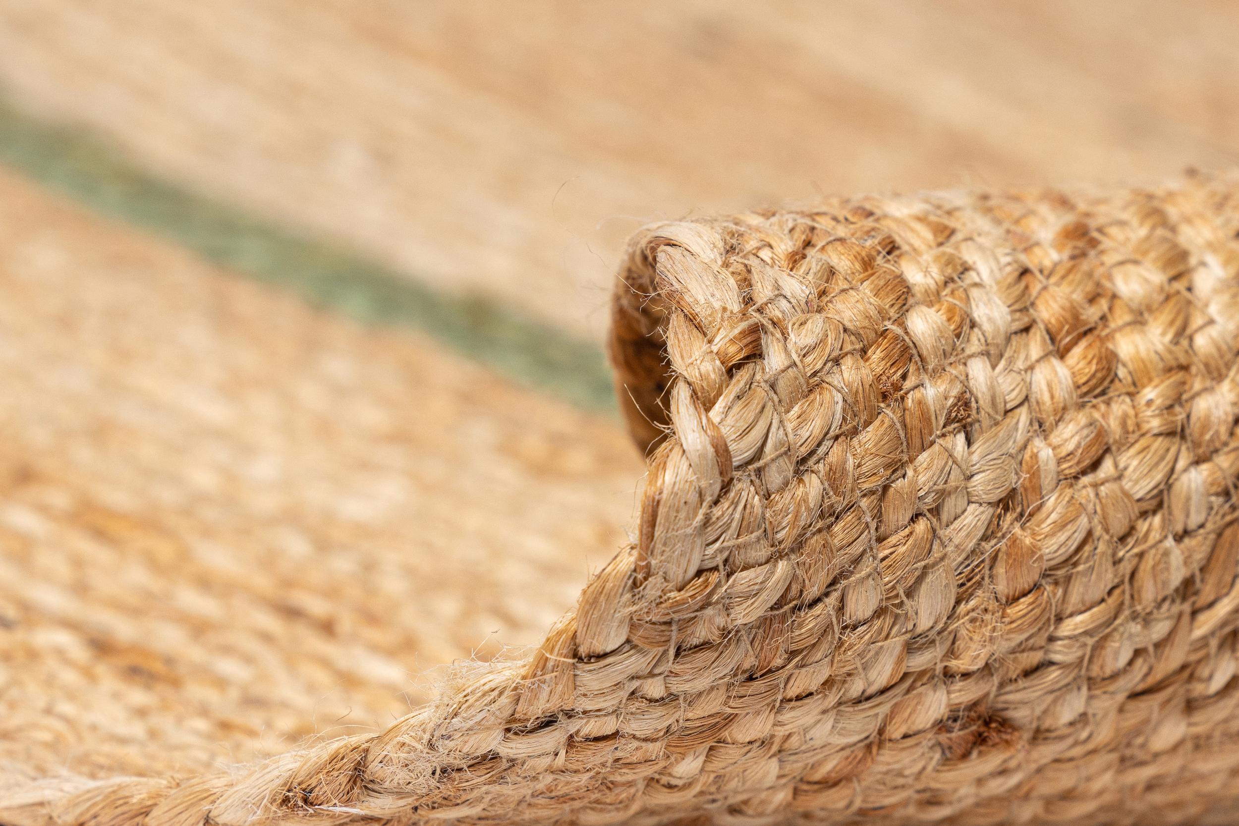 Flur / Korridor Teppich Jute-Teppich Aura Jute 1 Natur/Olive aus 100% Jute, in der Farbe Natur/Olive | Homerugs - Detailsicht (4)