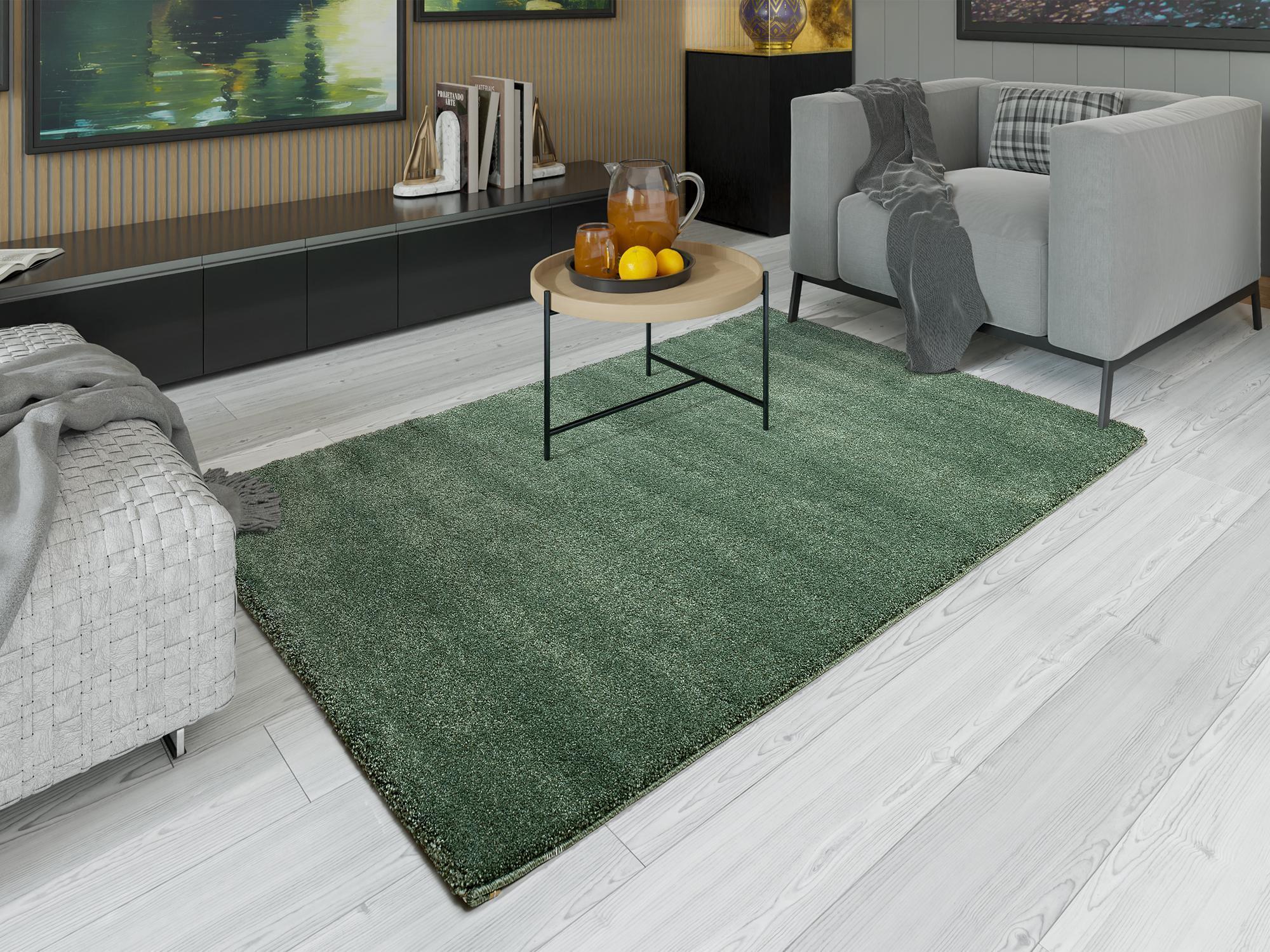 Rug Negris 08 Grün, 100% Polypropylene, in colour Green | Homerugs - Detail View (7)