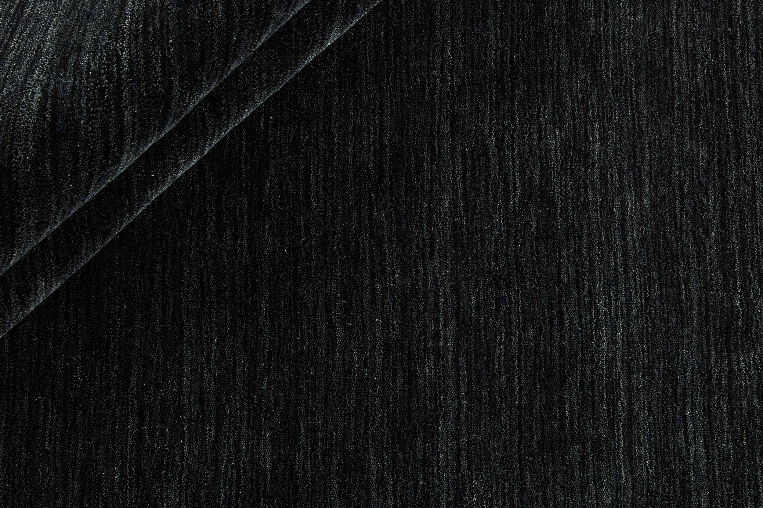 Teppich Panorama Uni HLC200126, Black aus Wolle, in der Farbe Black | Homerugs - Detailsicht (3)