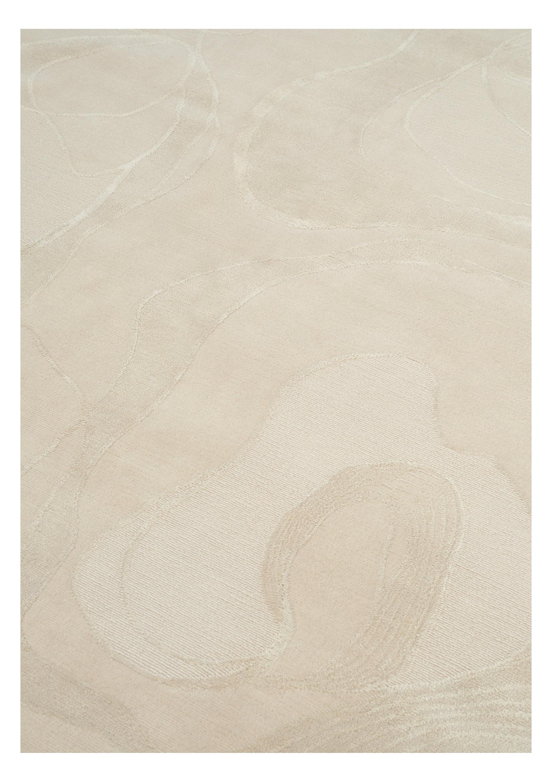 Living room rug Aquaverse Beige, Wool with cotton, in colour Beige | Homerugs - Detail View (3)