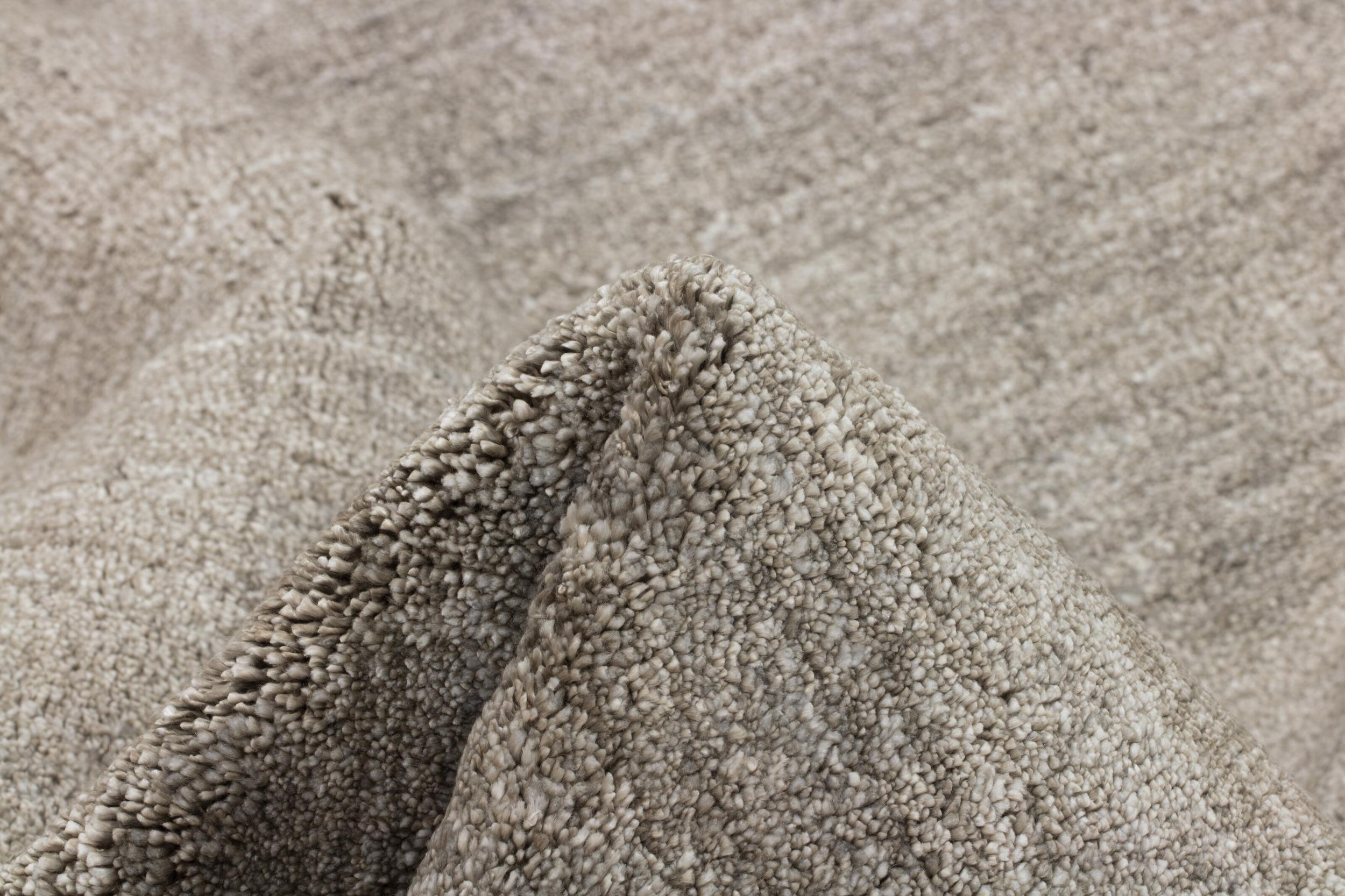 Teppich Plain Dust Round Robusto, Grey Round aus Viskose | Homerugs - Detailsicht (5)