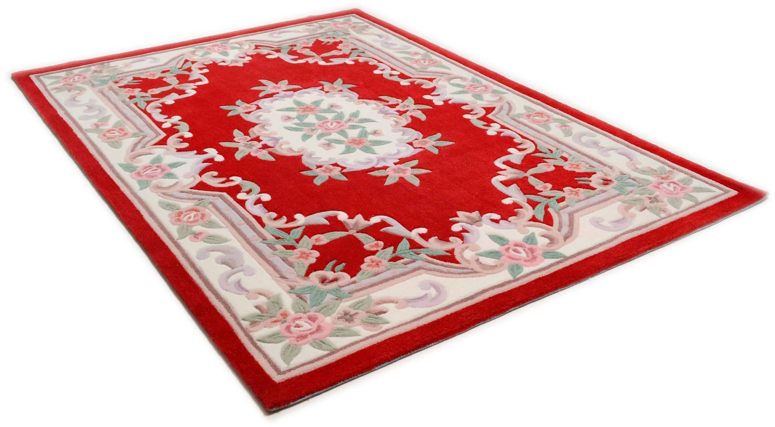 Wohnzimmer Teppich Ming 501 200 Red aus 100% Polyacryl, in der Farbe Red | Homerugs - Draufsicht