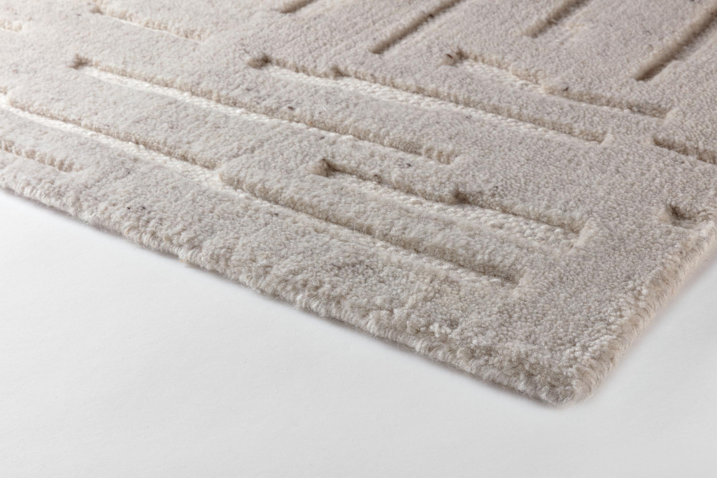 Wohnzimmer Teppich Samoa Maze Manilla aus 100% Wolle, in der Farbe Manilla | Homerugs - Detailsicht (3)