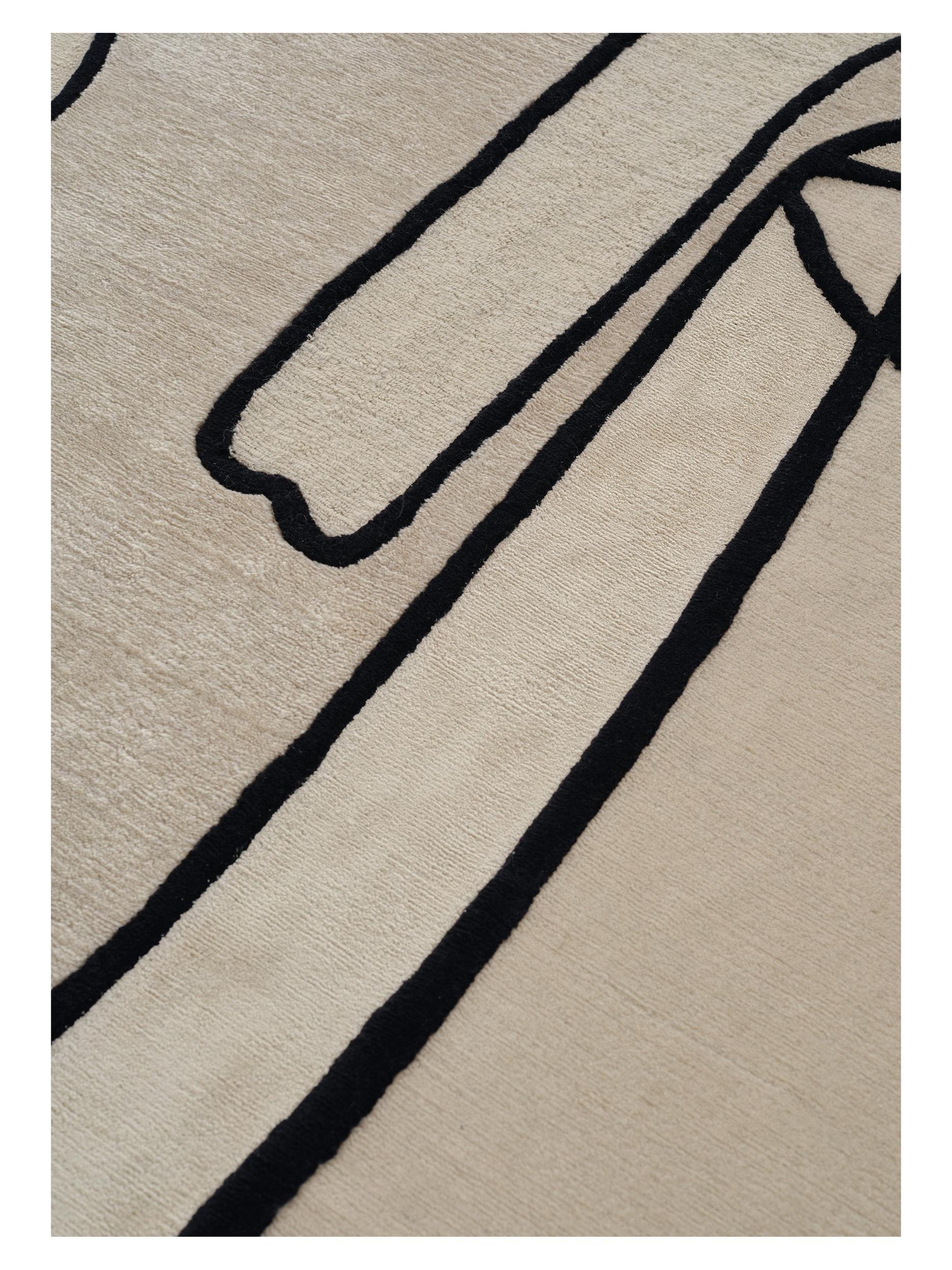 Schlafzimmer Teppich Slanted Self Beige aus 85% ungefärbte NZ Wolle, 15% ungefärbte Jute, in der Farbe Beige | Homerugs - Detailsicht (3)