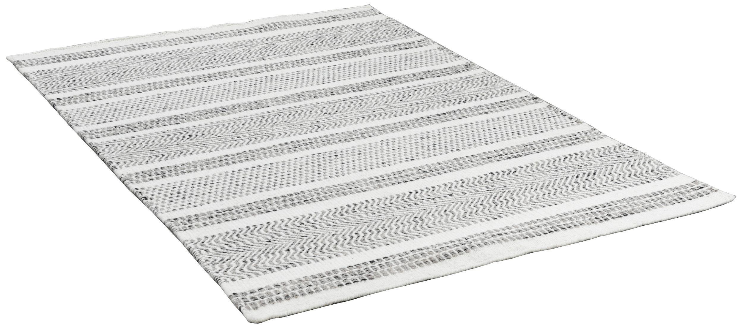 Schlafzimmer Teppich Trondheim Po-005 122 Natural/Grey aus 100% Schurwolle, in der Farbe Natural/Grey | Homerugs - Detailsicht (4)