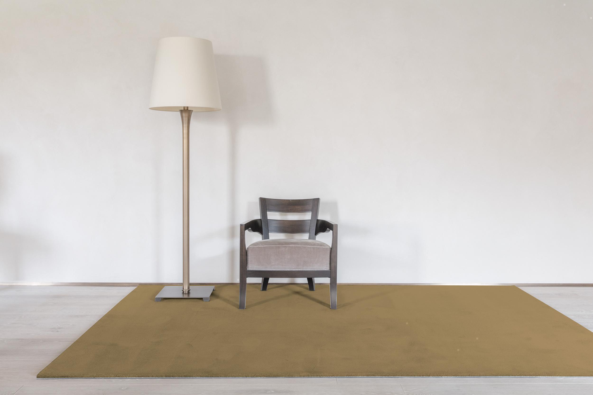 Wohnzimmer Teppich Superfino Medium Nougat aus 100% Wolle, in der Farbe Nougat | Homerugs - Raumansicht