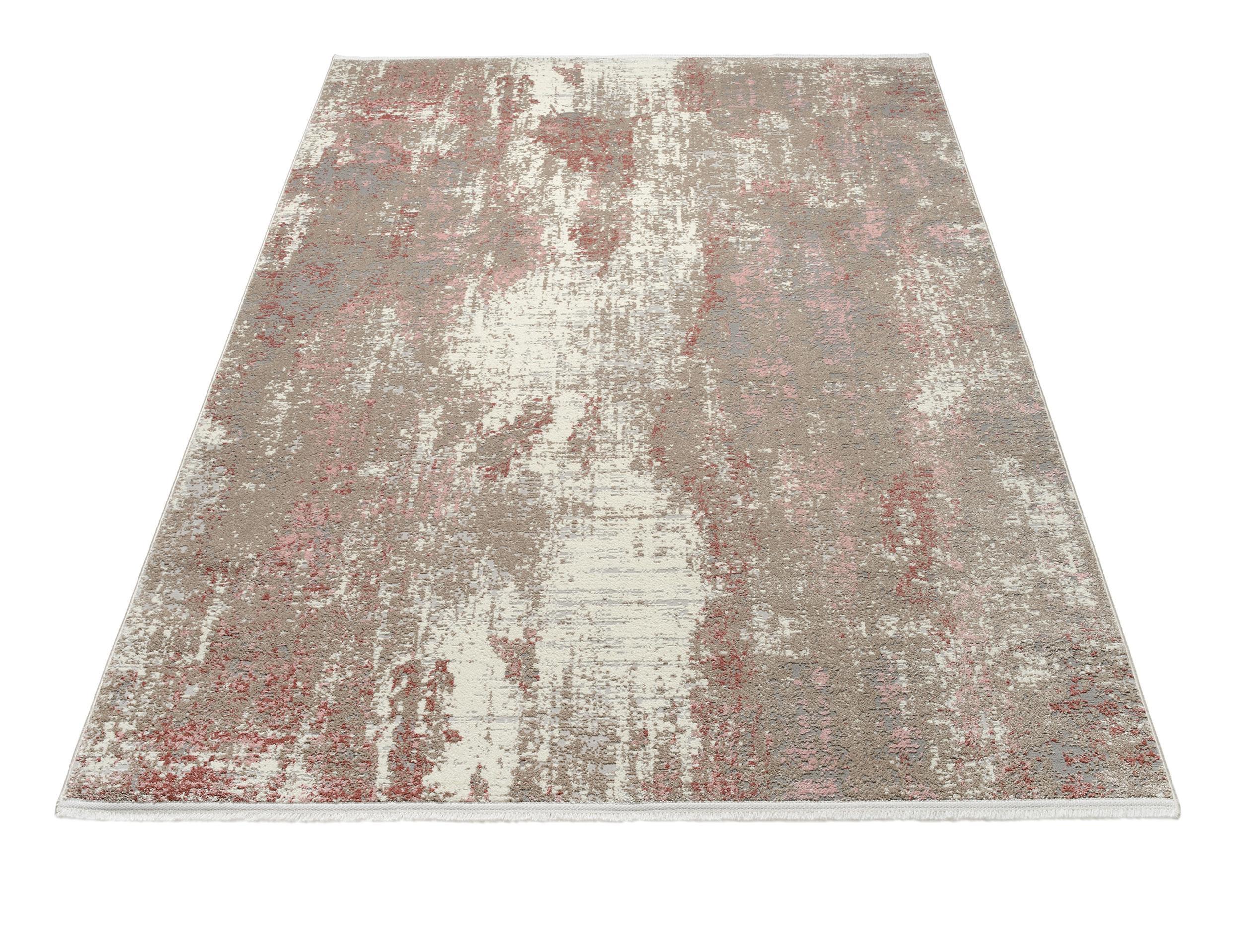 Wohnzimmer Teppich Light & Schadow 02 Creme-Rosa aus 75% Polypropylen, 25% Polyester, in der Farbe Creme-Rosa | Homerugs - Detailsicht (7)