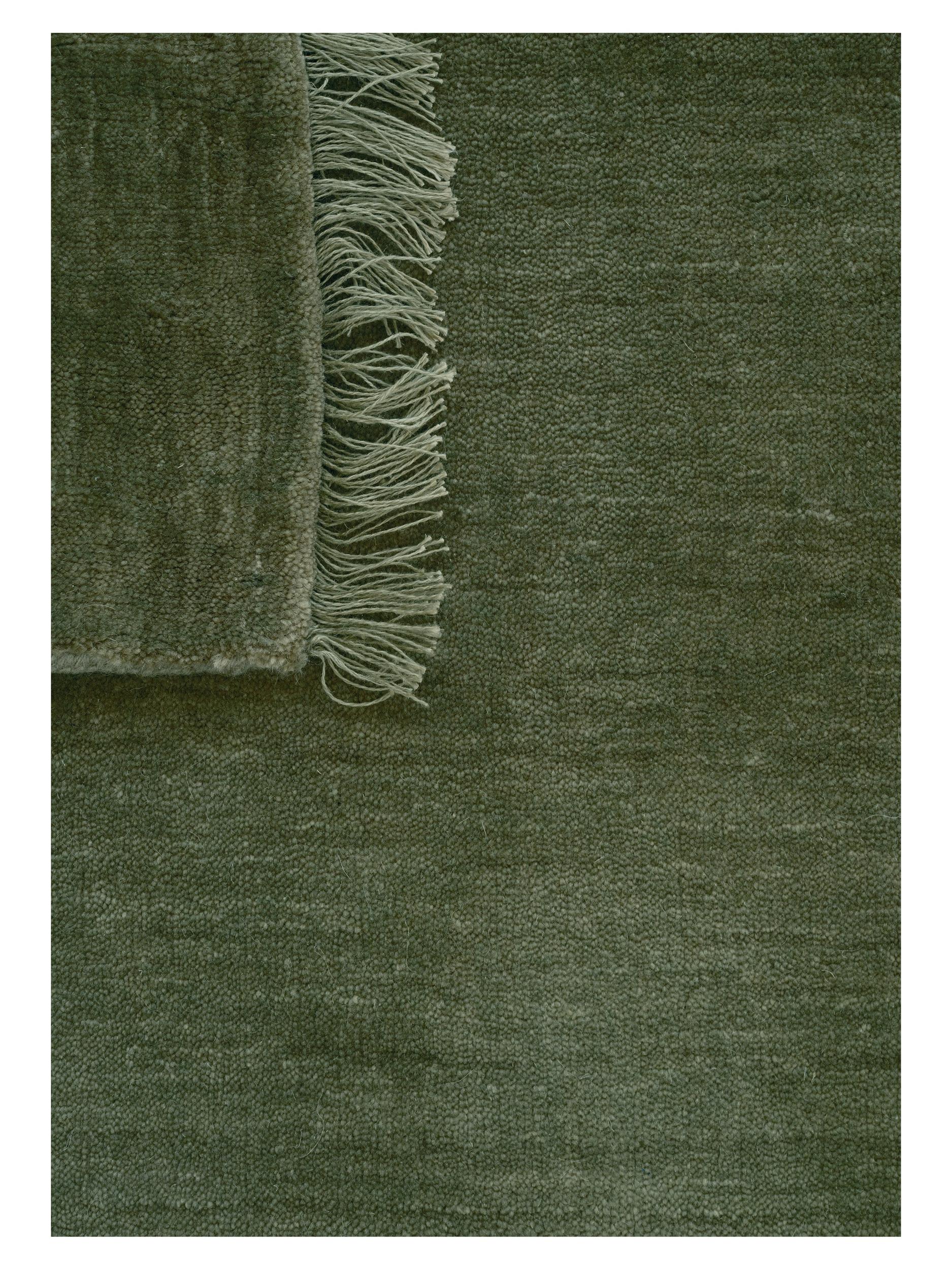 Living room rug Abyss Bliss Green, 90-100% Wool, in colour Green | Homerugs - Room View