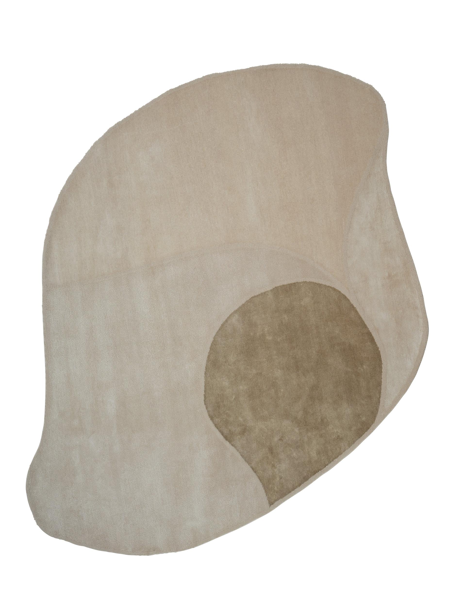 Schlafzimmer Teppich Shoal Dream Beige aus 100% Neuseelandwolle, in der Farbe Beige | Homerugs - Draufsicht