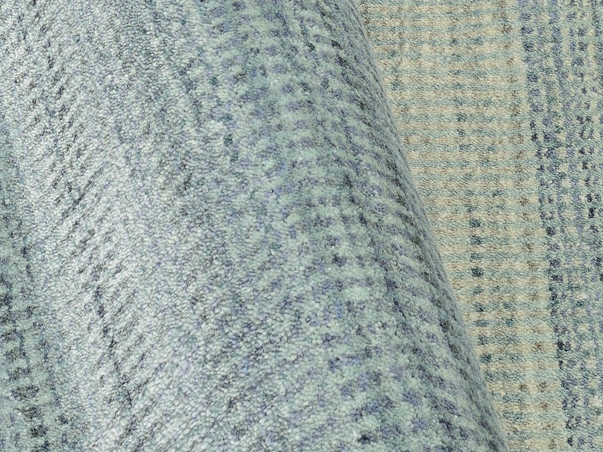 Schlafzimmer Teppich Decora Blau aus 80% Viskose (Bambus), 20% Schurwolle, in der Farbe Blau | Homerugs - Detailsicht (7)