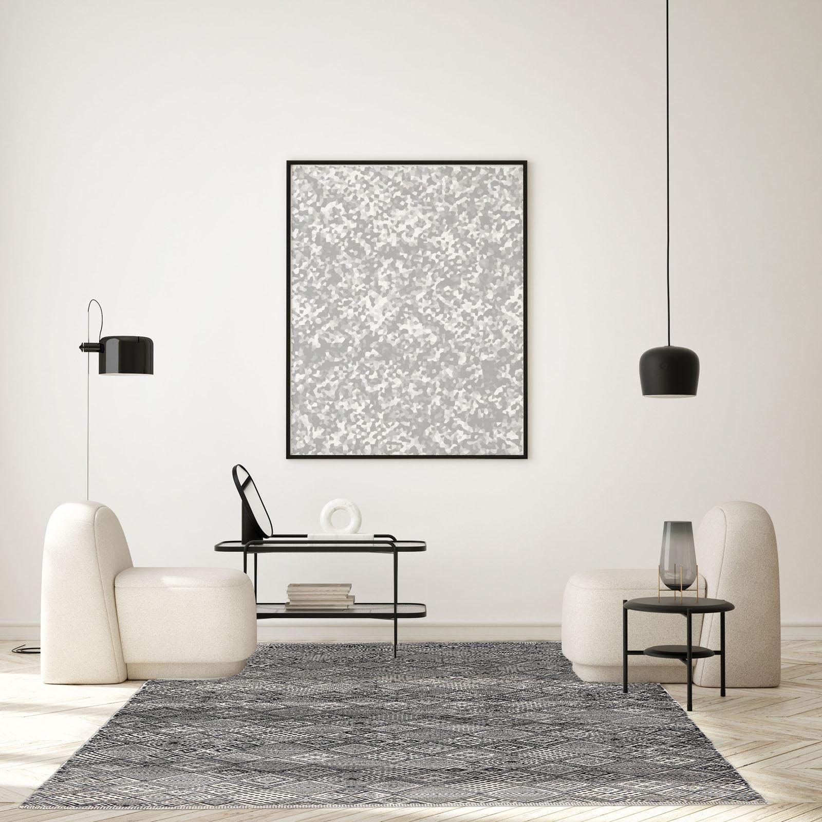 Wohnzimmer Teppich Molde 14005 615 Black/White aus 100% Schurwolle, in der Farbe Black/White | Homerugs - Detailsicht (4)