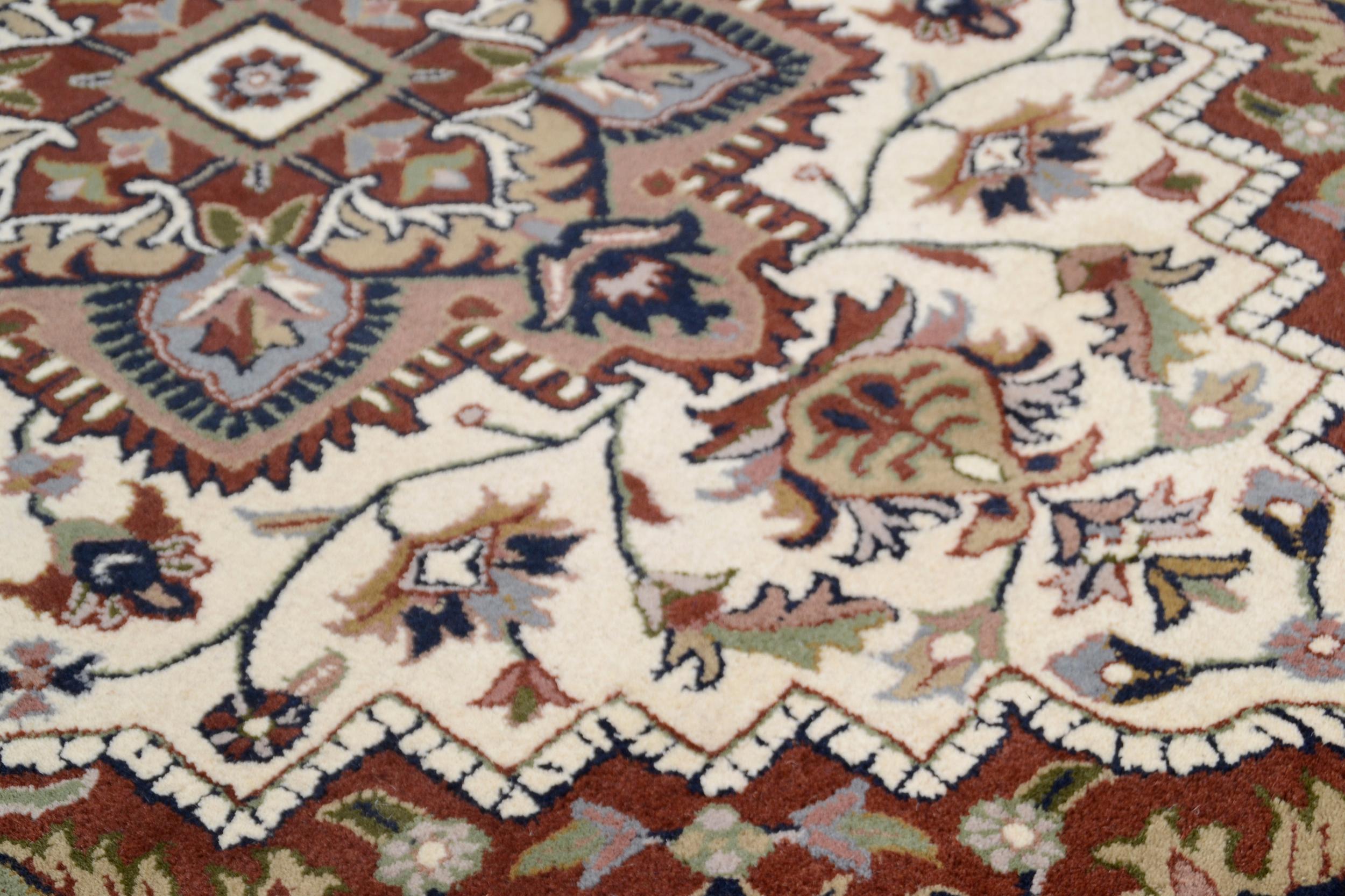 Wohnzimmer Teppich Royal Heriz Heriz 571 Cream/Brown aus 100% Schurwolle (IWS), in der Farbe Cream/Brown | Homerugs - Draufsicht