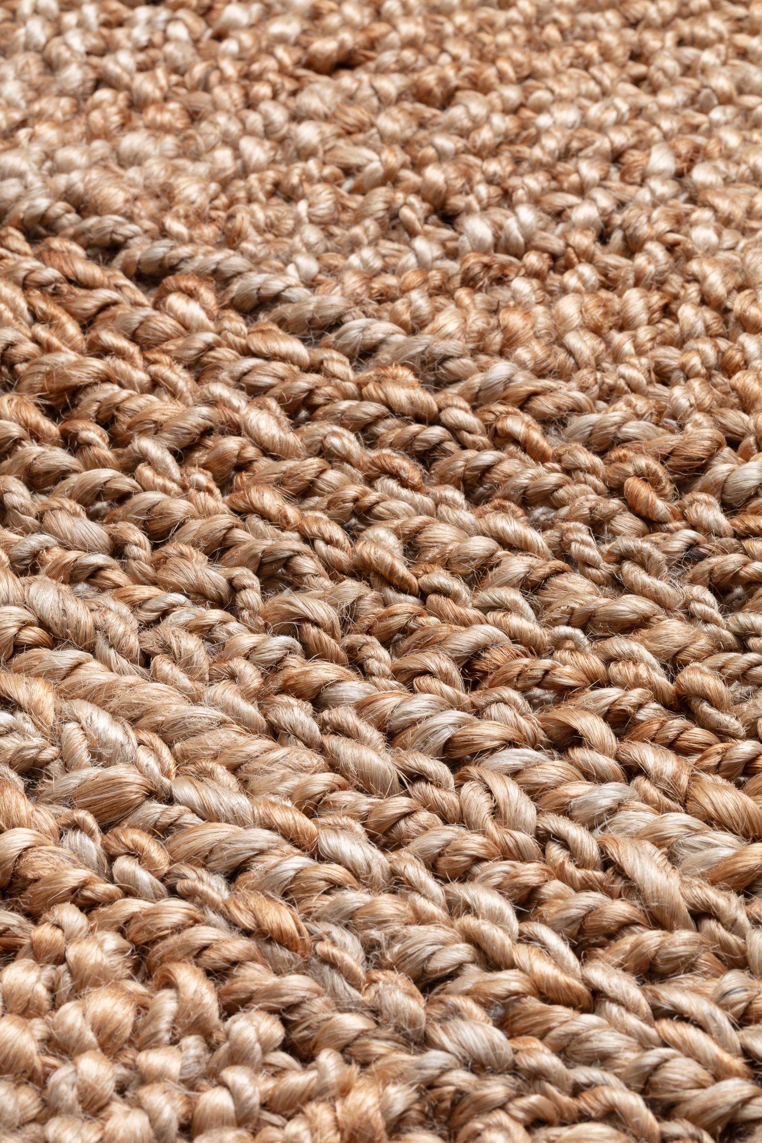 Schlafzimmer Teppich Handweb-Teppich Aerial Hellbraun aus 100% Jute, in der Farbe Hellbraun | Homerugs - Detailsicht (5)