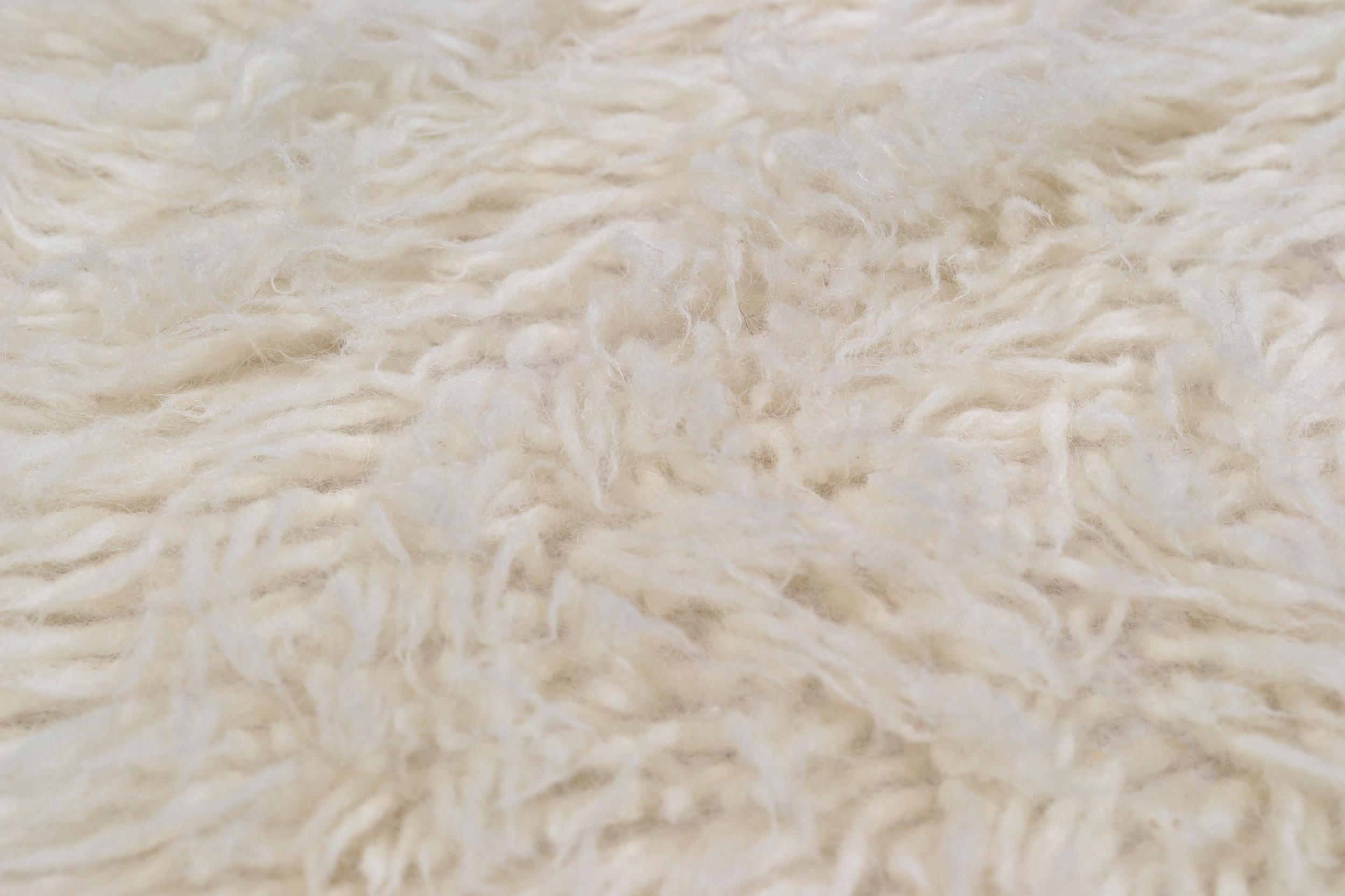 Schlafzimmer Teppich Flokos 1250 Uni 100 Natural aus 100% Schurwolle, in der Farbe Natural | Homerugs - Detailsicht (6)
