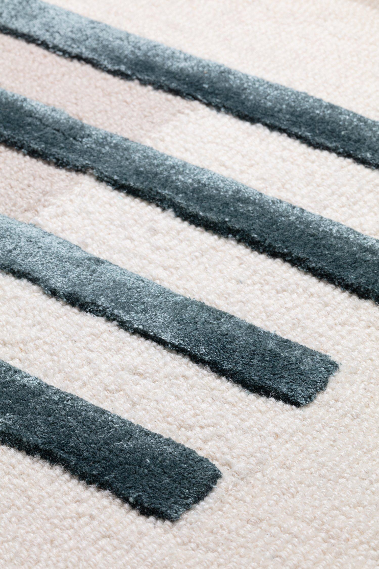 Living room rug Element Beige, 50% Wool, 50% Viscose, in colour Beige | Homerugs - Detail View (3)