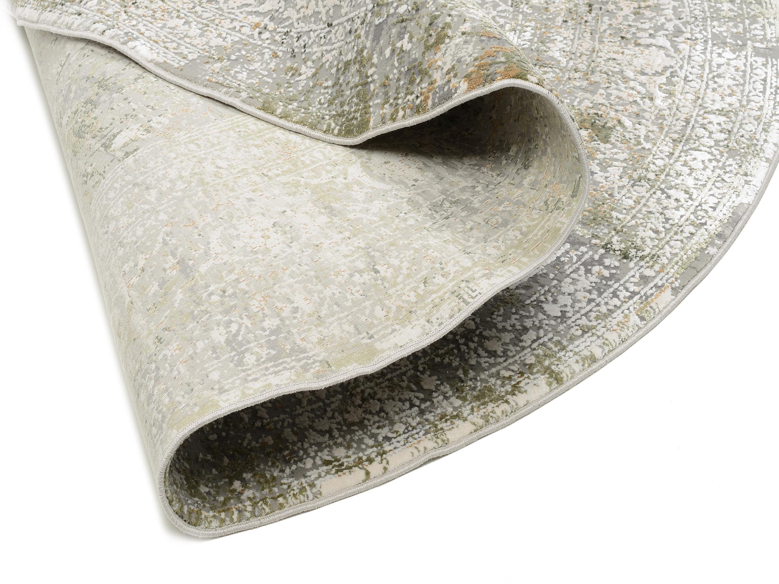 Hallway / Corridor rug Impress 04 Grau-Grün, Bamboo silk / Viscose, in colour Grey-green | Homerugs - Detail View (3)