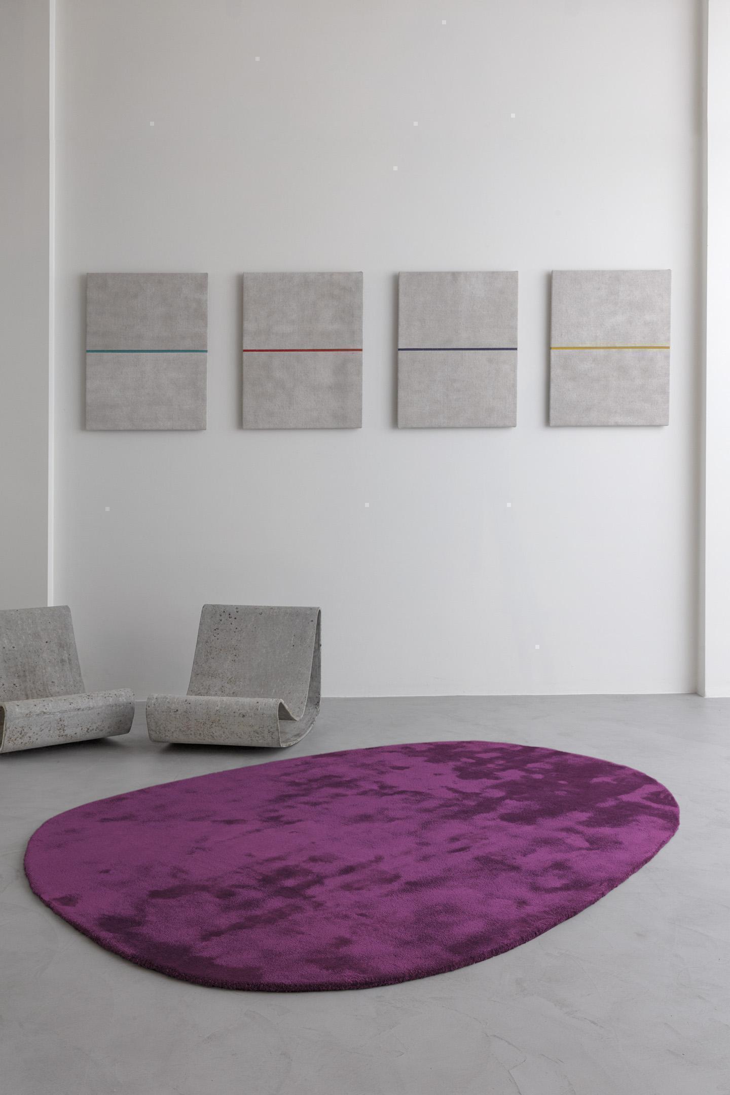 Schlafzimmer Teppich Astral Umber aus 100% Tencel, in der Farbe Umber | Homerugs - Draufsicht