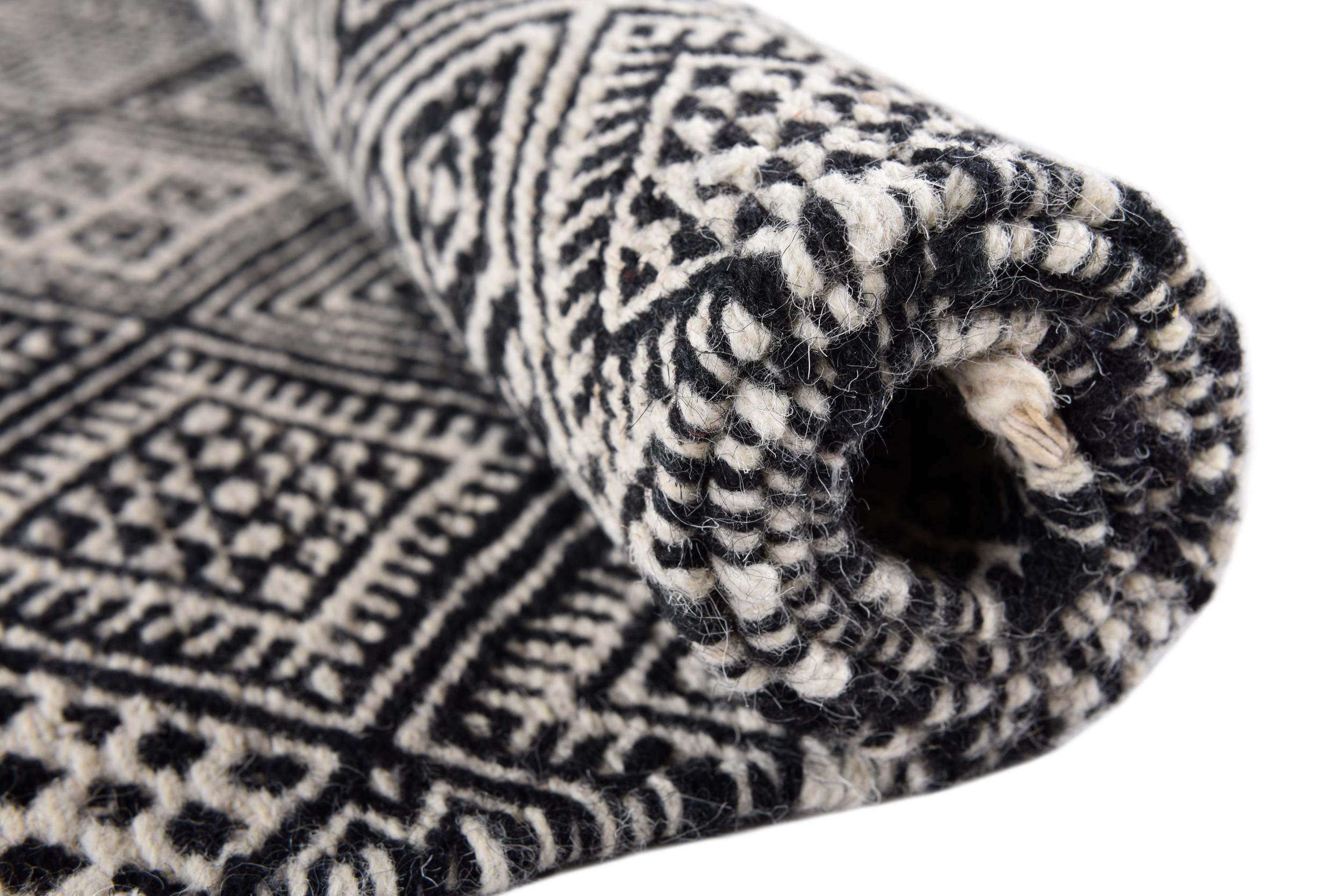 Wohnzimmer Teppich Molde 14005 615 Black/White aus 100% Schurwolle, in der Farbe Black/White | Homerugs - Detailsicht (6)