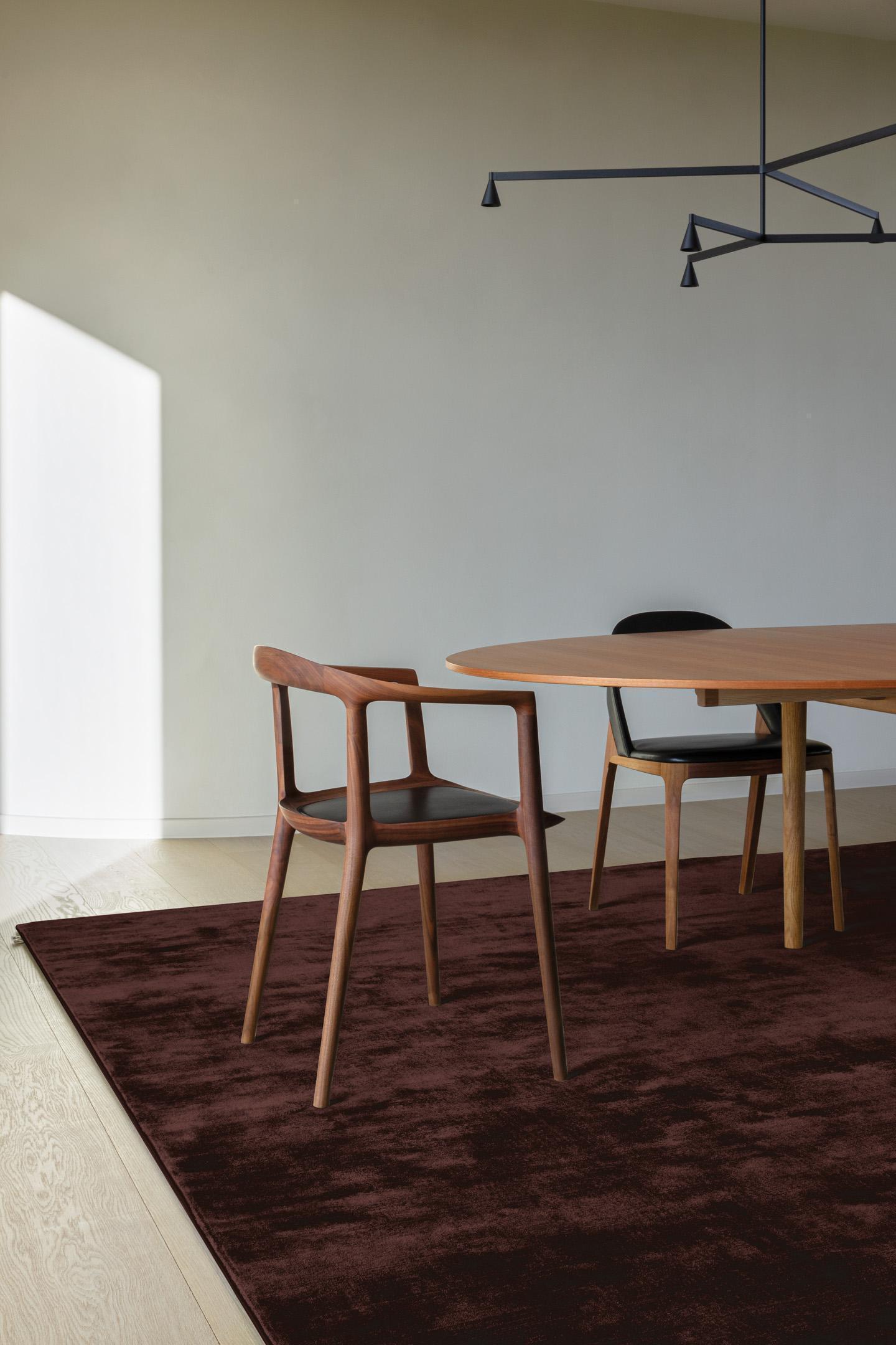 Wohnzimmer Teppich Vintage Pecan aus 100% Tencel, in der Farbe Pecan | Homerugs - Draufsicht