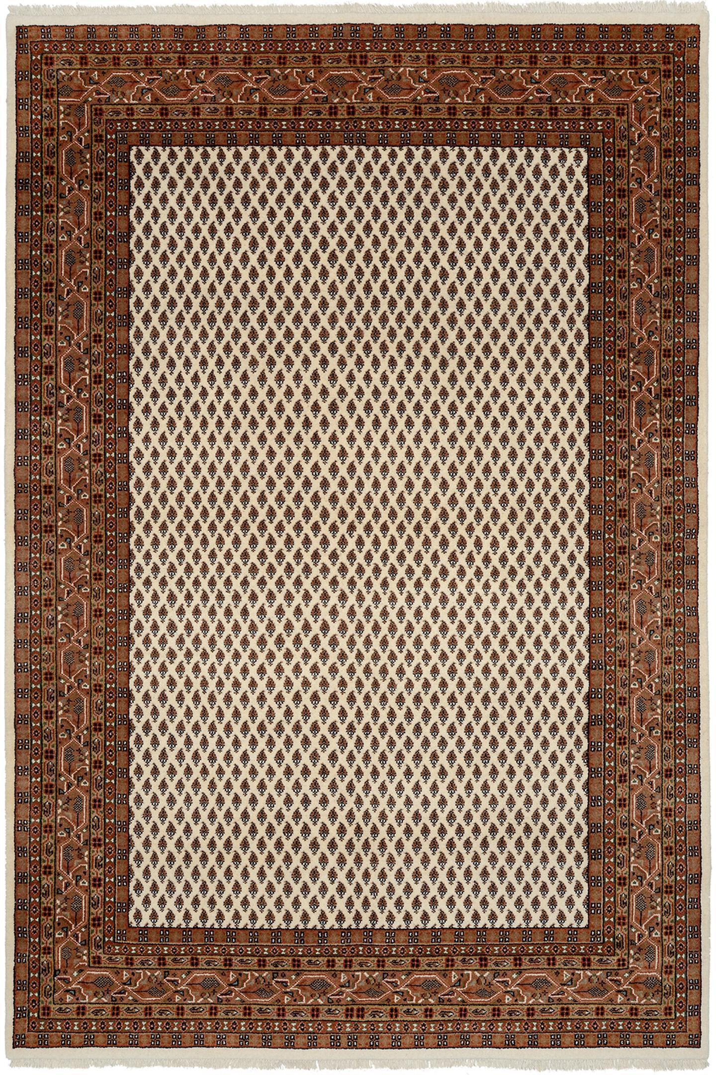 Schlafzimmer Teppich Patna Mir Creme-Braun aus 100% Schurwolle, in der Farbe Creme-Braun | Homerugs - Detailsicht (5)