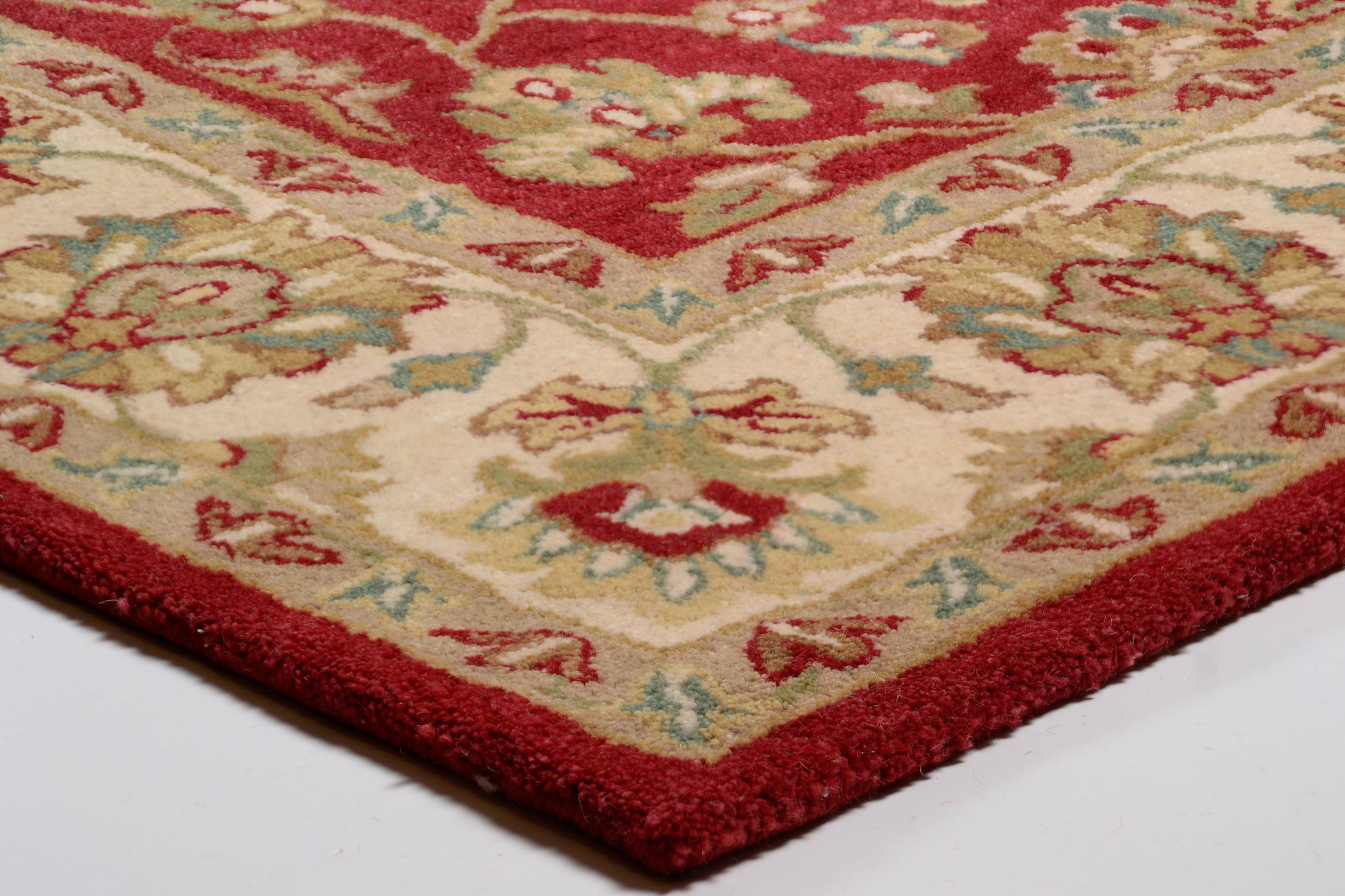 Wohnzimmer Teppich Royal Ziegler 503 562 Red/Cream aus 100% Schurwolle (IWS), in der Farbe Red/Cream | Homerugs - Detailsicht (3)