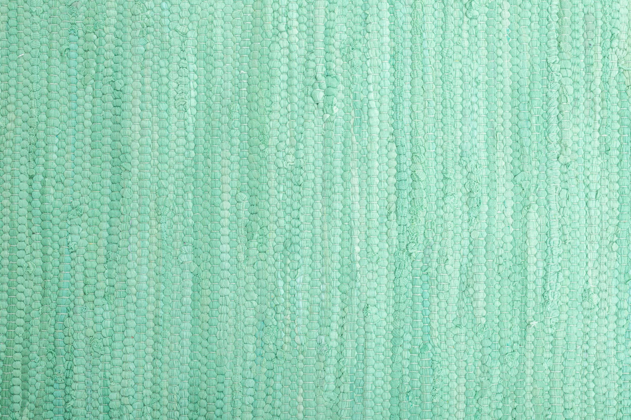 Schlafzimmer Teppich Happy Cotton Uni 310 Mint aus 100% Baumwolle, in der Farbe Mint | Homerugs - Draufsicht