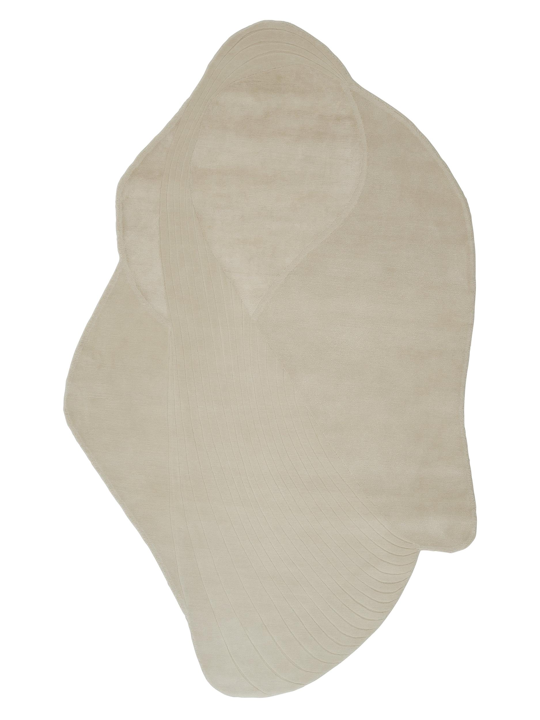 Wohnzimmer Teppich Amphitrite Beige aus 90% Wolle, 10% Baumwolle, in der Farbe Beige | Homerugs - Draufsicht