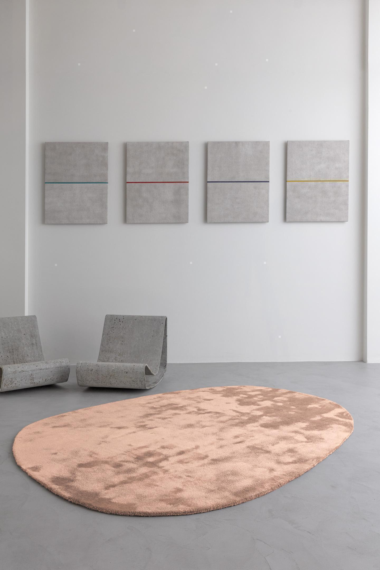 Wohnzimmer Teppich Astral Pale Blush aus 100% Tencel, in der Farbe Pale Blush | Homerugs - Draufsicht