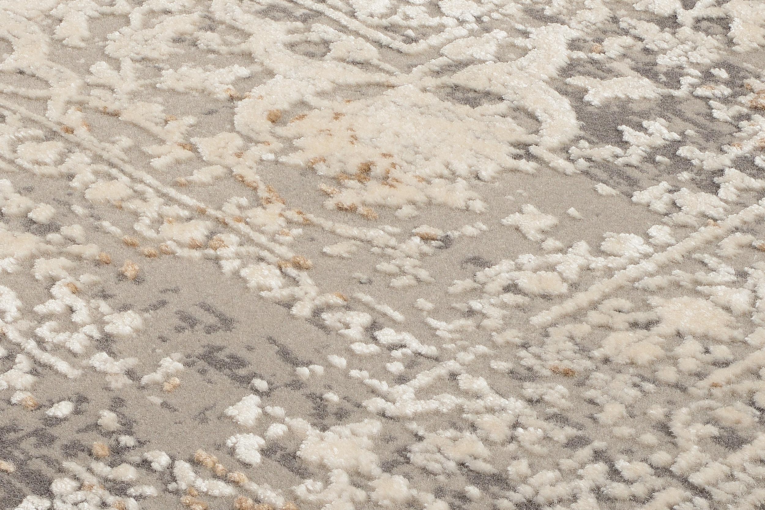 Wohnzimmer Teppich Impress 04 Grau-Gold aus 70% Viskose, 30% Polyacryl, in der Farbe Grau-Gold | Homerugs - Detailsicht (4)