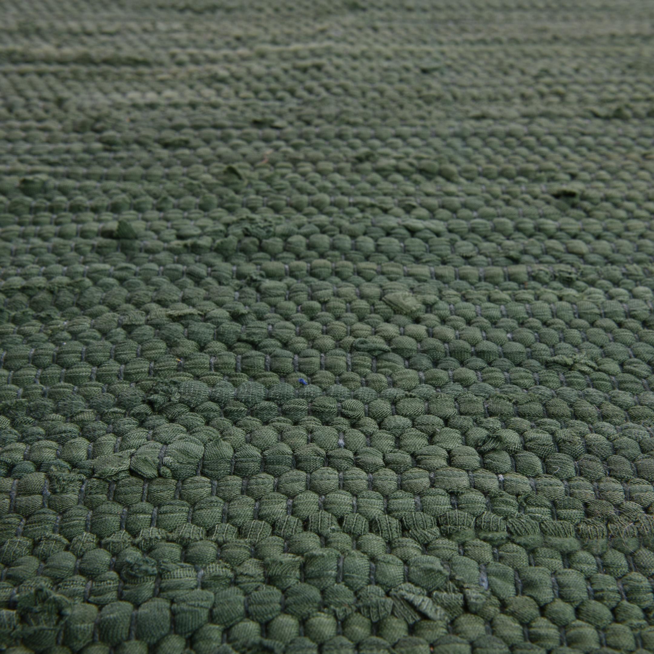 Wohnzimmer Teppich Happy Cotton Uni 308 Dark/Green aus 100% Baumwolle, in der Farbe Dark/Green | Homerugs - Detailsicht (5)
