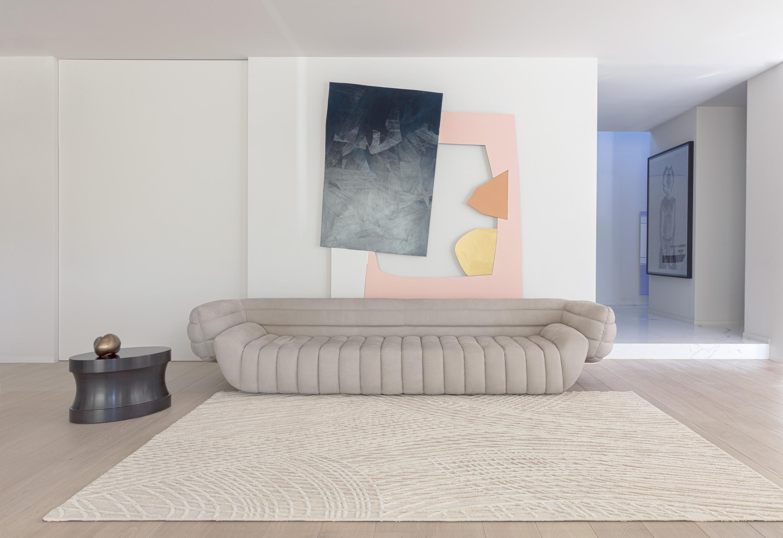 Living room rug Spiro Summer Sand, Natural fibre, in colour Summer Sand | Homerugs - Room View