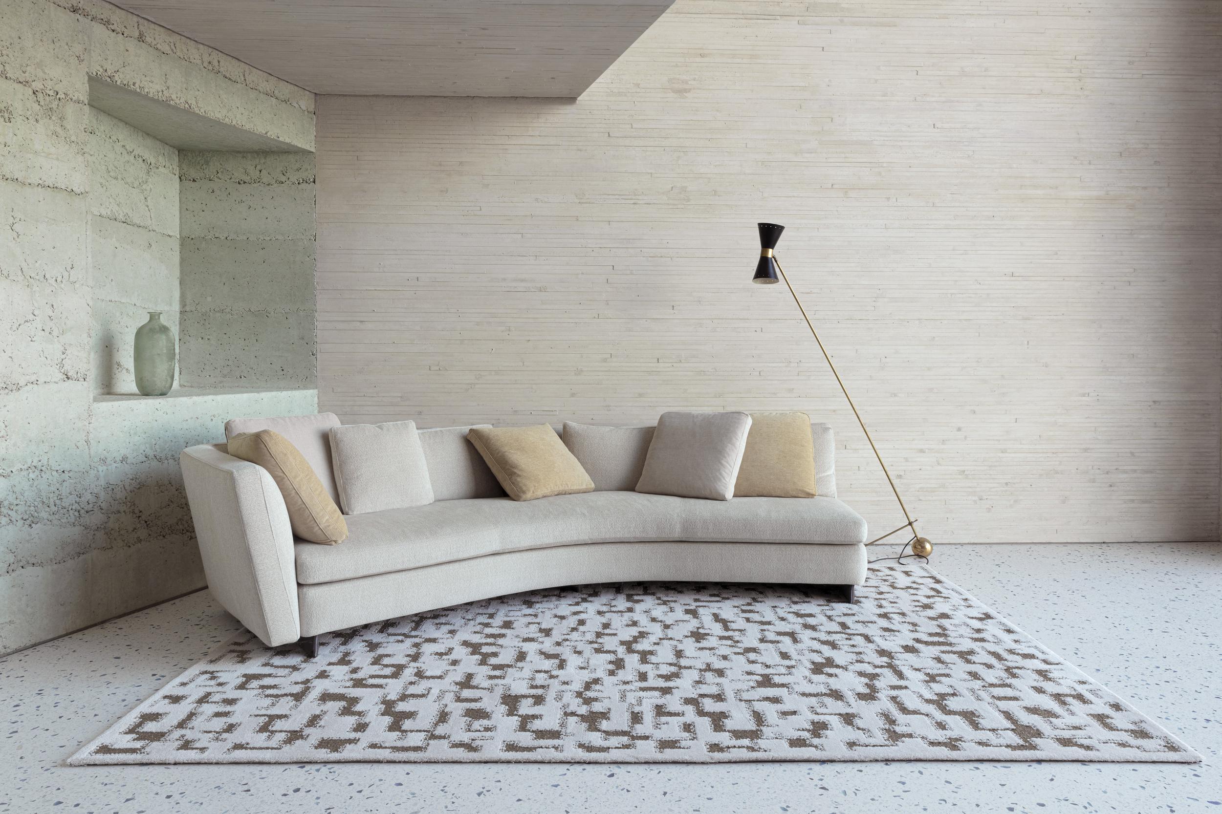 Living room rug Tonic Nomad Golden, Wool with silk, in colour Golden | Homerugs - Detail View (4)