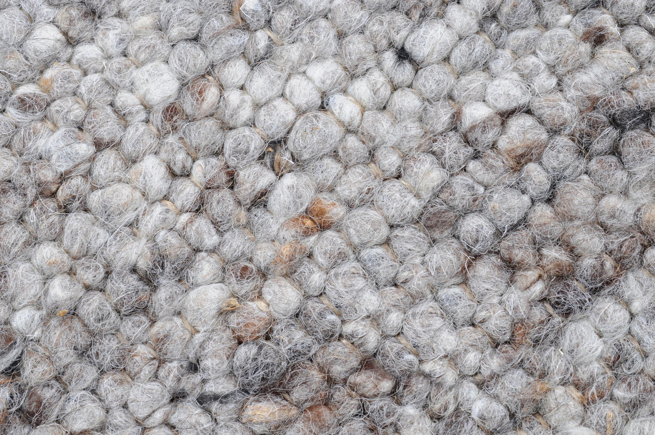 Living room rug Berberina Super Uni 655 Grey/Multi, Natural fibre, in colour Grey/Multi | Homerugs - Top View
