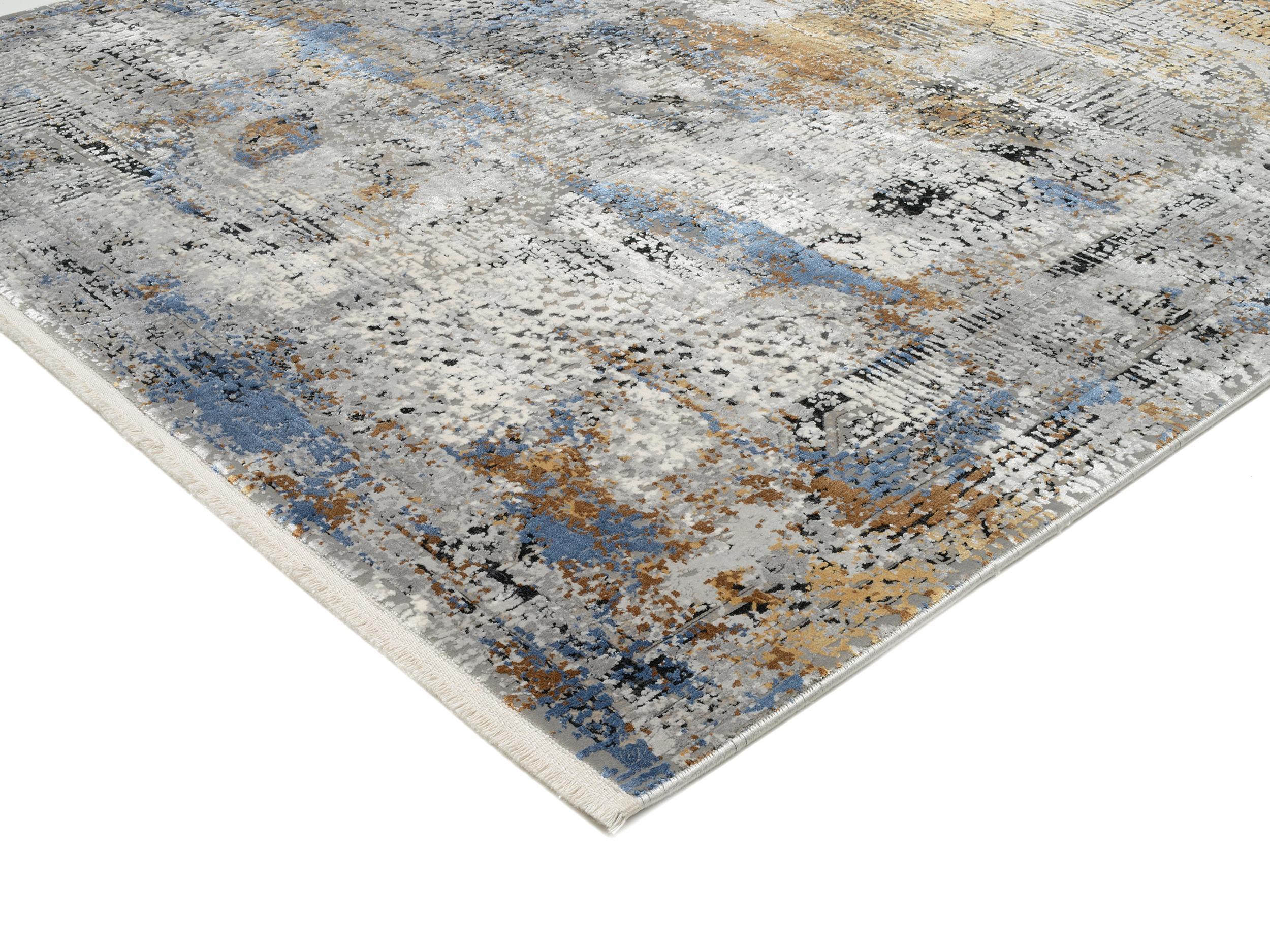 Schlafzimmer Teppich Impression Lucerne Grau-Multicolor aus 70% Viskose, 30% Polyacryl, in der Farbe Grau-Multicolor | Homerugs - Raumansicht