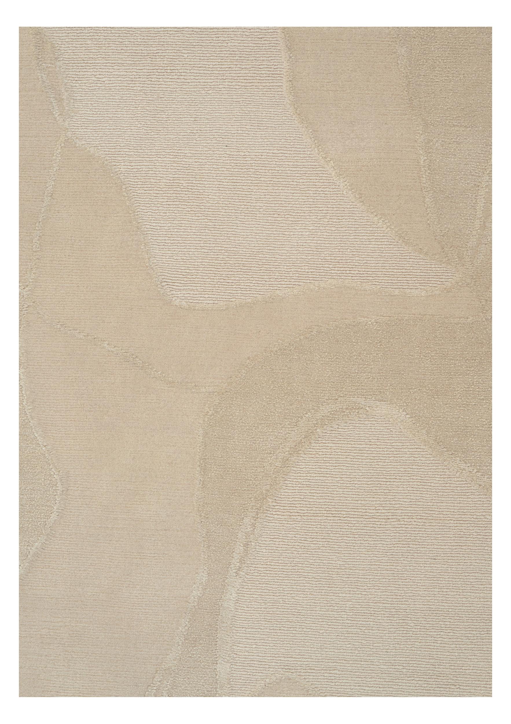 Living room rug Aquaverse Beige, Wool with cotton, in colour Beige | Homerugs - Detail View (4)