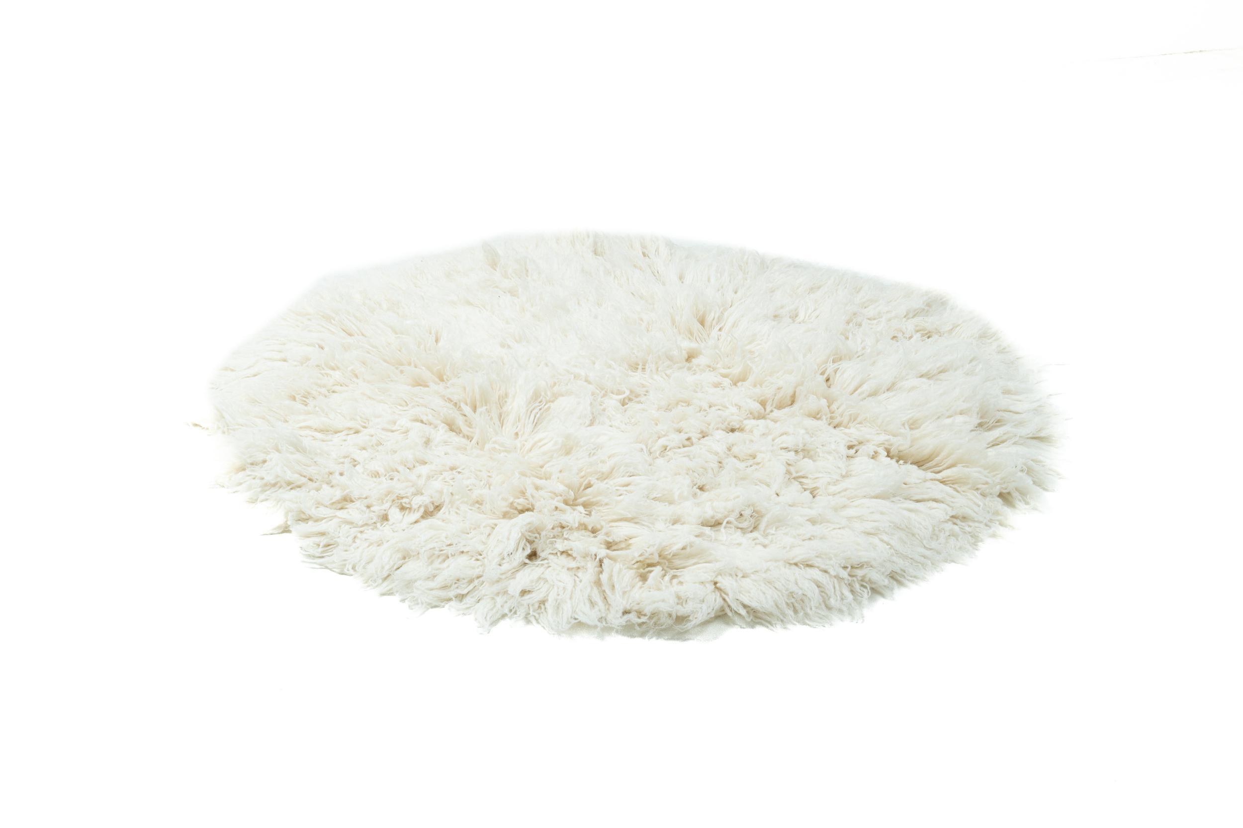 Wohnzimmer Teppich Flokos Xxl Uni 100 Natural aus 100% Schurwolle, in der Farbe Natural | Homerugs - Detailsicht (6)