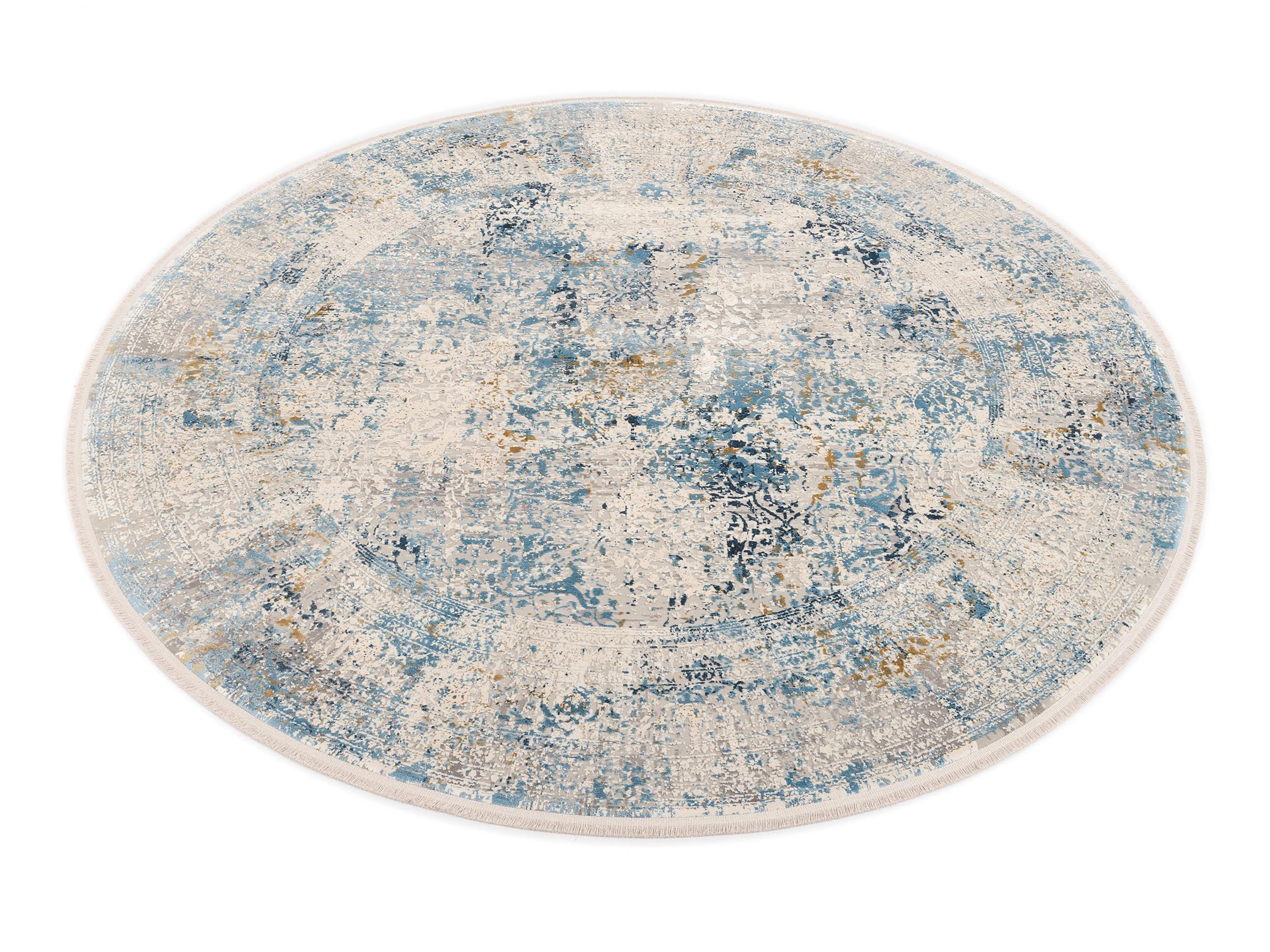 Living room rug Impress 04 Grau-Blau, Synthetic fibre, in colour Grey-blue | Homerugs - Detail View (7)