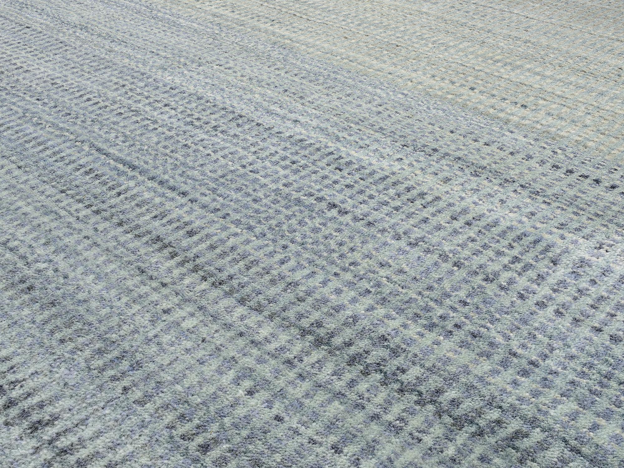 Schlafzimmer Teppich Decora Blau aus 80% Viskose (Bambus), 20% Schurwolle, in der Farbe Blau | Homerugs - Detailsicht (5)