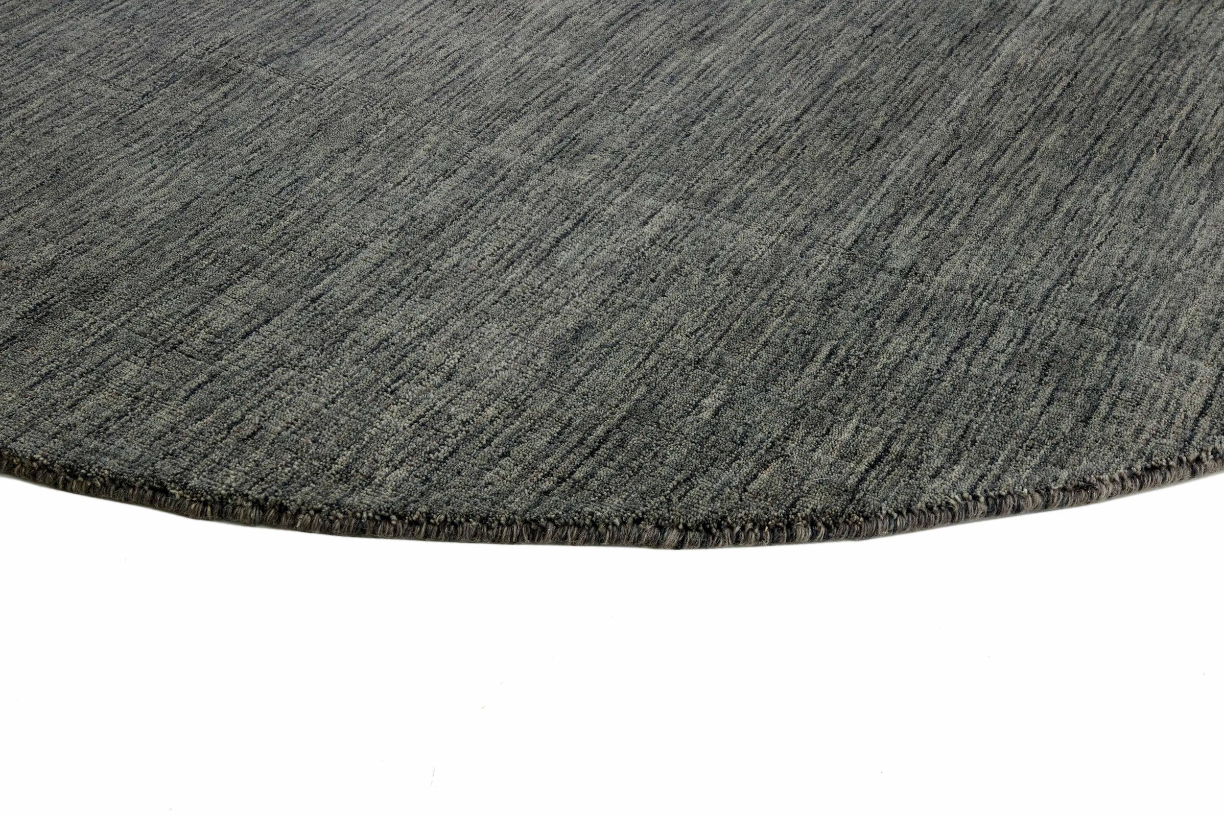 Teppich Panorama Uni Round HLC200126, Dark Grey Round aus Wolle | Homerugs - Detailsicht (4)