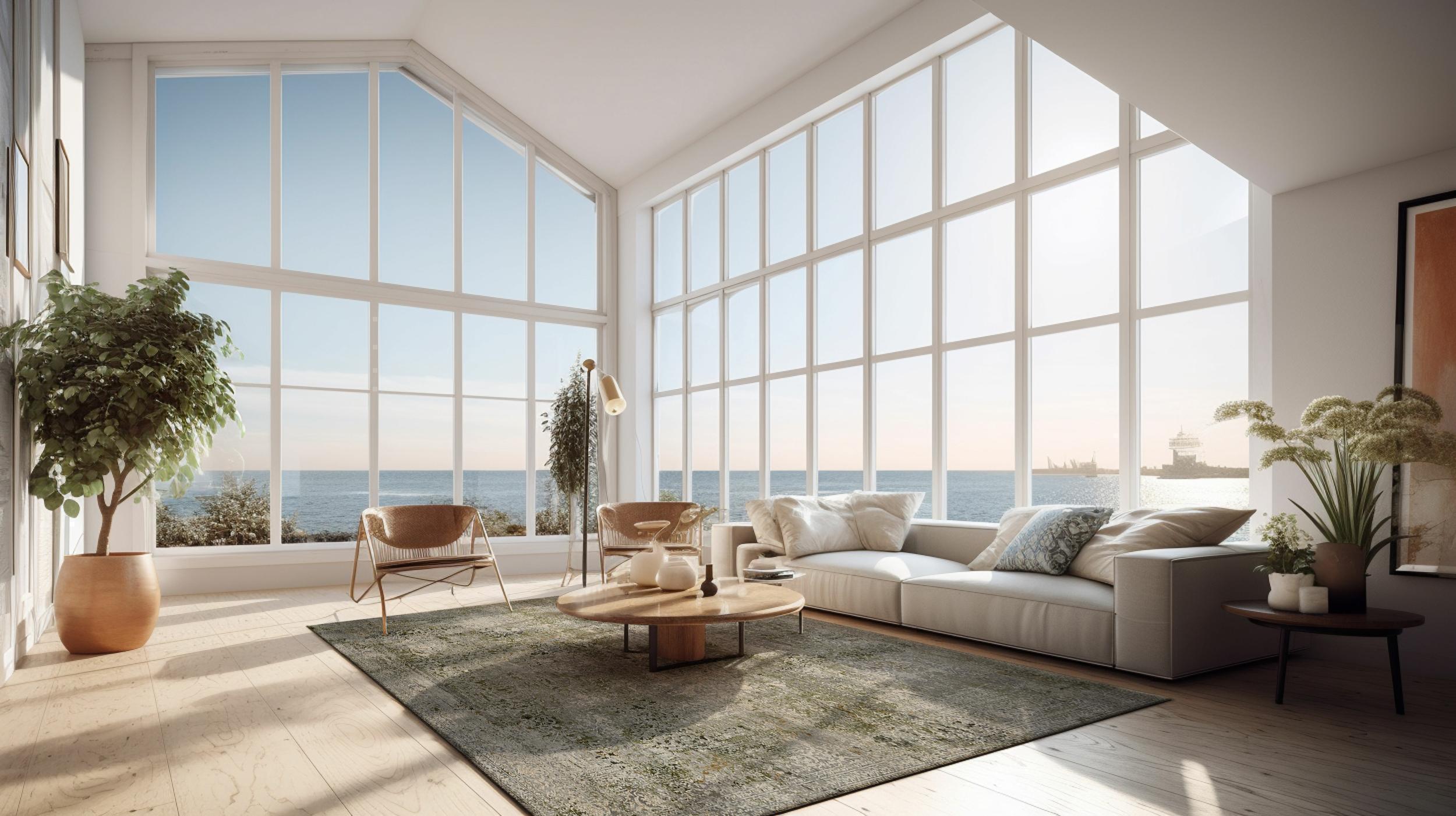 Wohnzimmer Teppich Impress 04 Grau-Grün aus 70% Viskose, 30% Polyacryl, in der Farbe Grau-Grün | Homerugs - Draufsicht