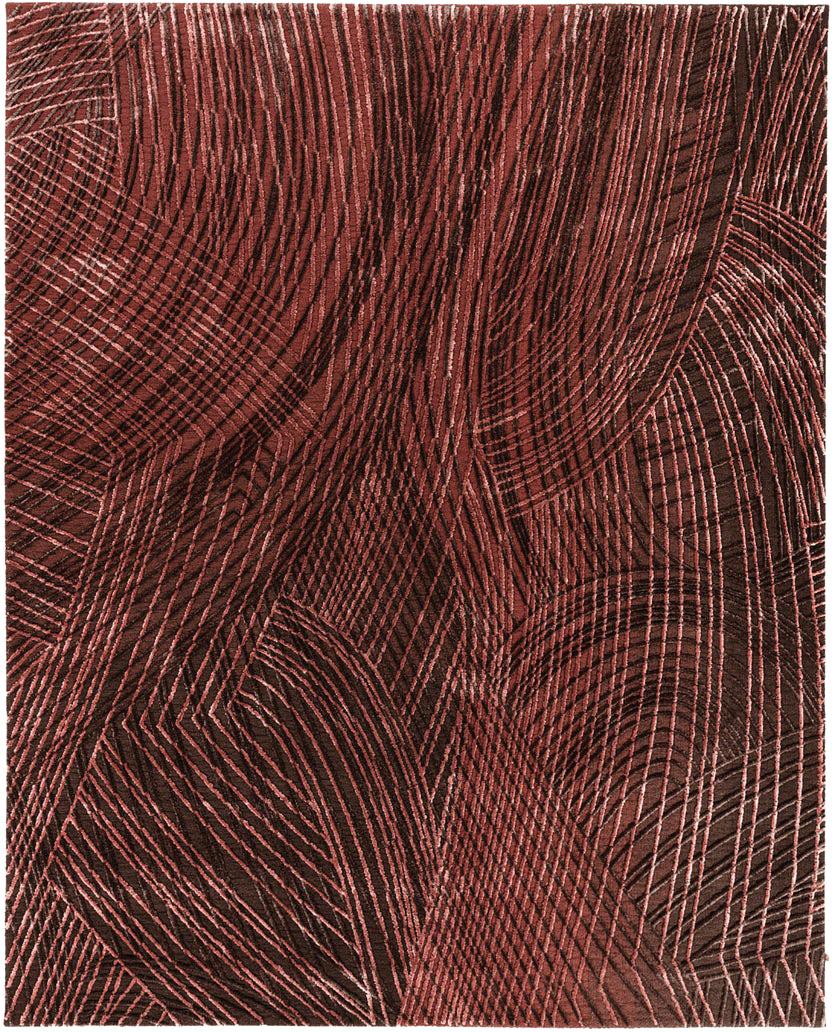Schlafzimmer Teppich Spiro Auburn Brown aus 89% Wolle, 11% Seide, in der Farbe Auburn Brown | Homerugs - Raumansicht
