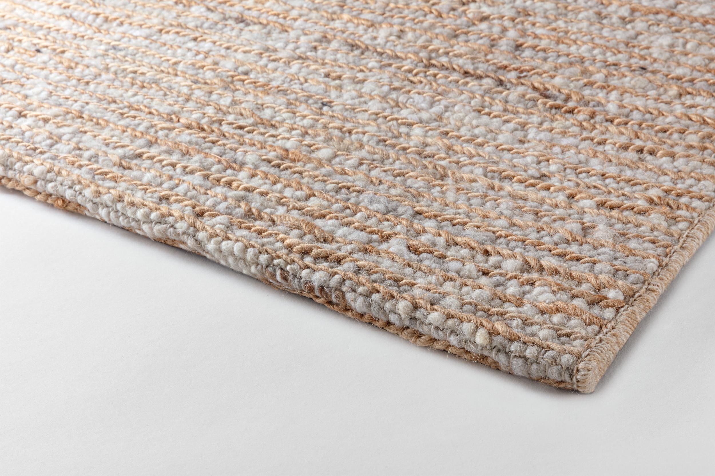 Schlafzimmer Teppich Pampas Hybrid Cannoli Cream aus 50% Jute, 50% Wolle, in der Farbe Cannoli Cream | Homerugs - Detailsicht (3)