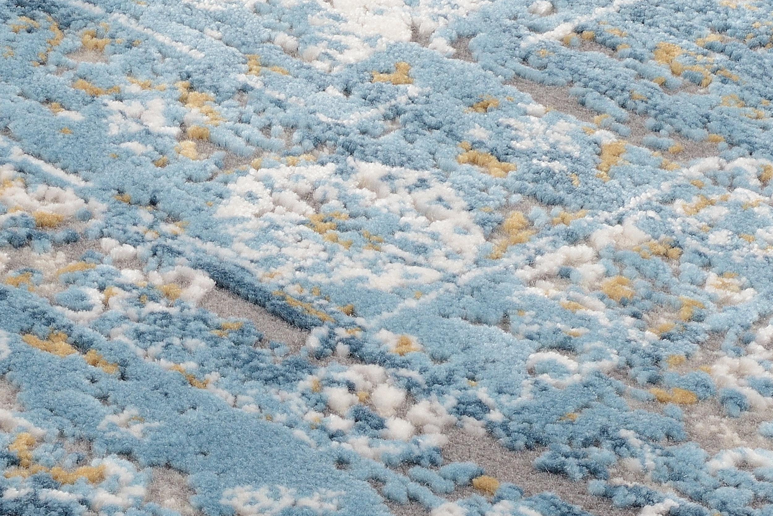 Flur / Korridor Teppich Impress 12 Grau-Blau aus 70% Viskose, 30% Polyacryl, in der Farbe Grau-Blau | Homerugs - Draufsicht