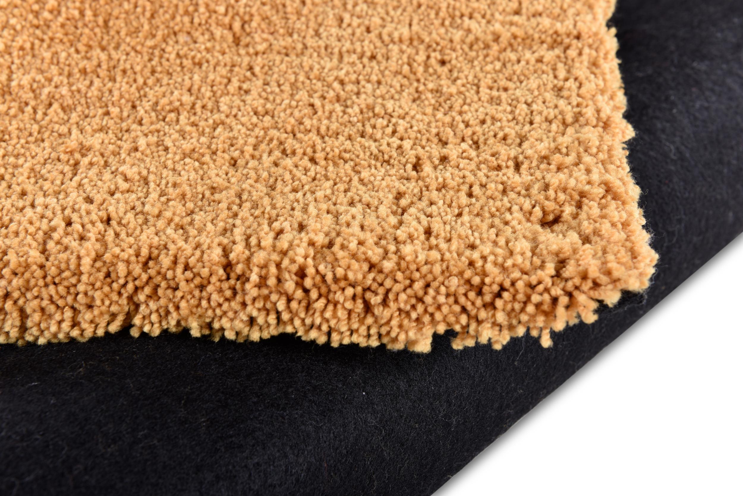 Living room rug Cozy Uni 870 Gold, 100% Polyester, in colour Gold | Homerugs - Detail View (5)