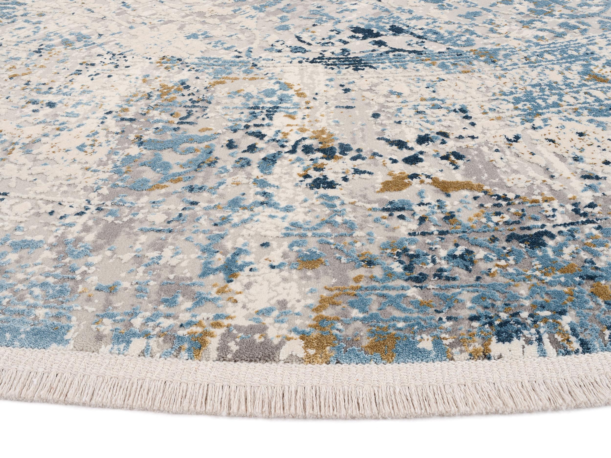 Living room rug Impress 04 Grau-Blau, Synthetic fibre, in colour Grey-blue | Homerugs - Detail View (3)