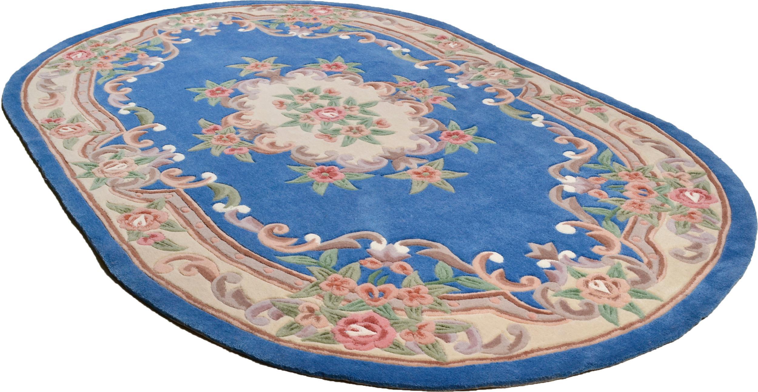 Living room rug Ming 501 700 Blue, Synthetic fibre, in colour Blue | Homerugs - Detail View (8)