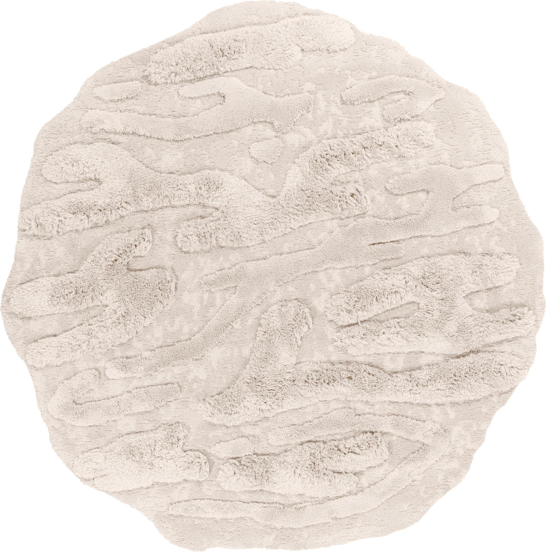 Schlafzimmer Teppich Cosmic Costa Alabaster aus 56,4% Wolle, 25% Tencel, 18,6% Leinen, in der Farbe Alabaster | Homerugs - Draufsicht